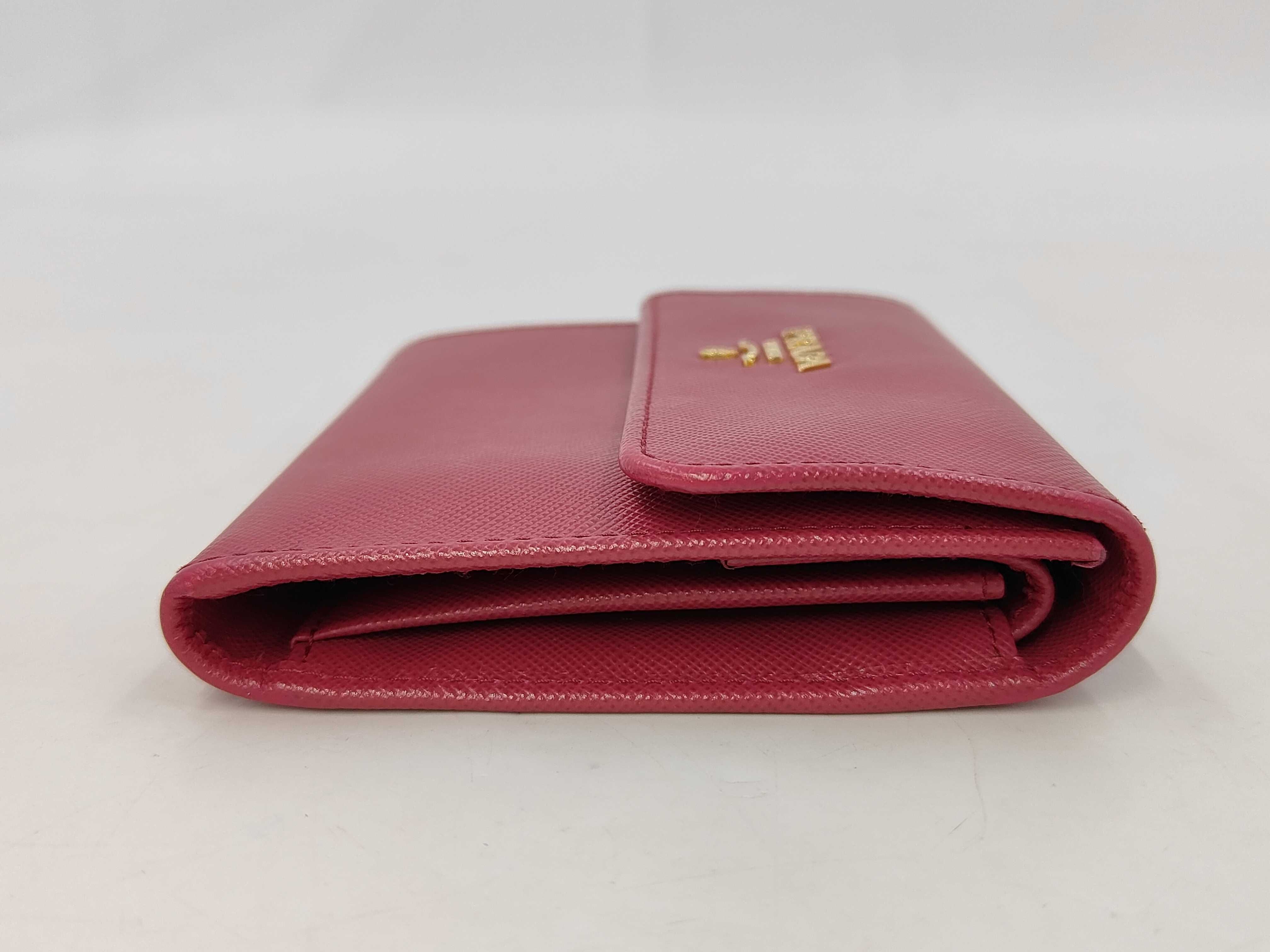 Saffiano Metal 1M0170 Leather Compact Wallet Pink — view 7