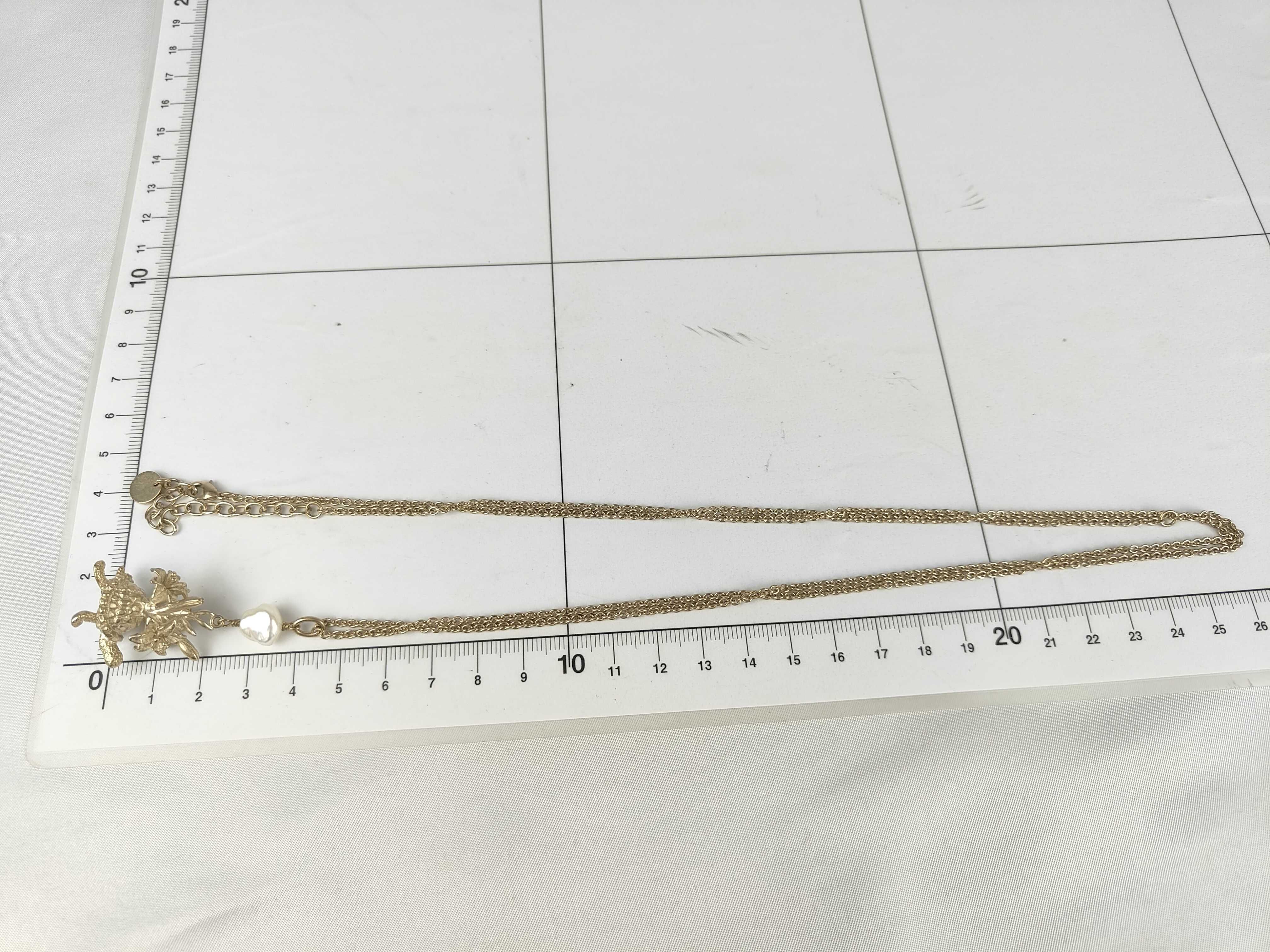 Turtle Flower Motif Pearl Necklace — view 11