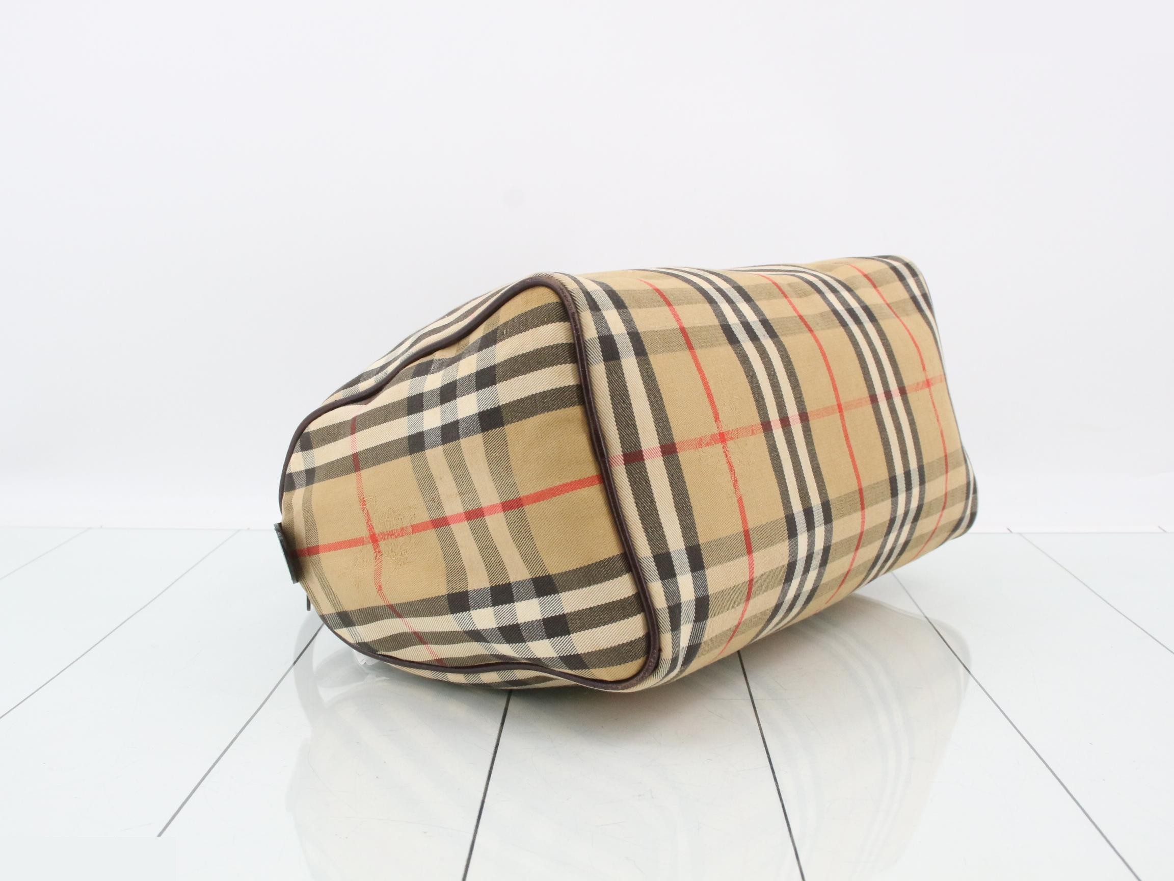 Nova Check Canvas Boston Bag — view 5