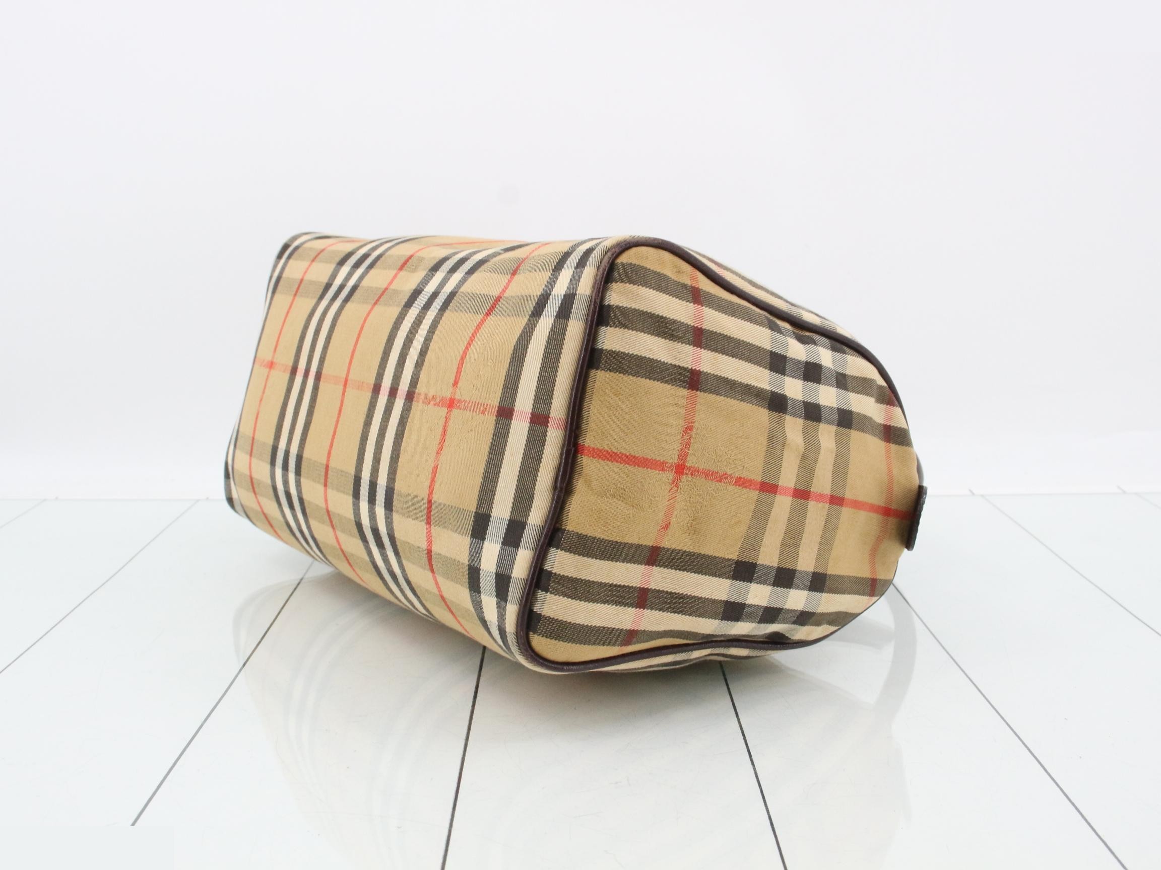 Nova Check Canvas Boston Bag — view 6