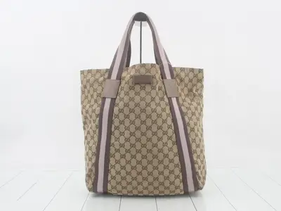 GG Canvas Tote Bag, Beige
