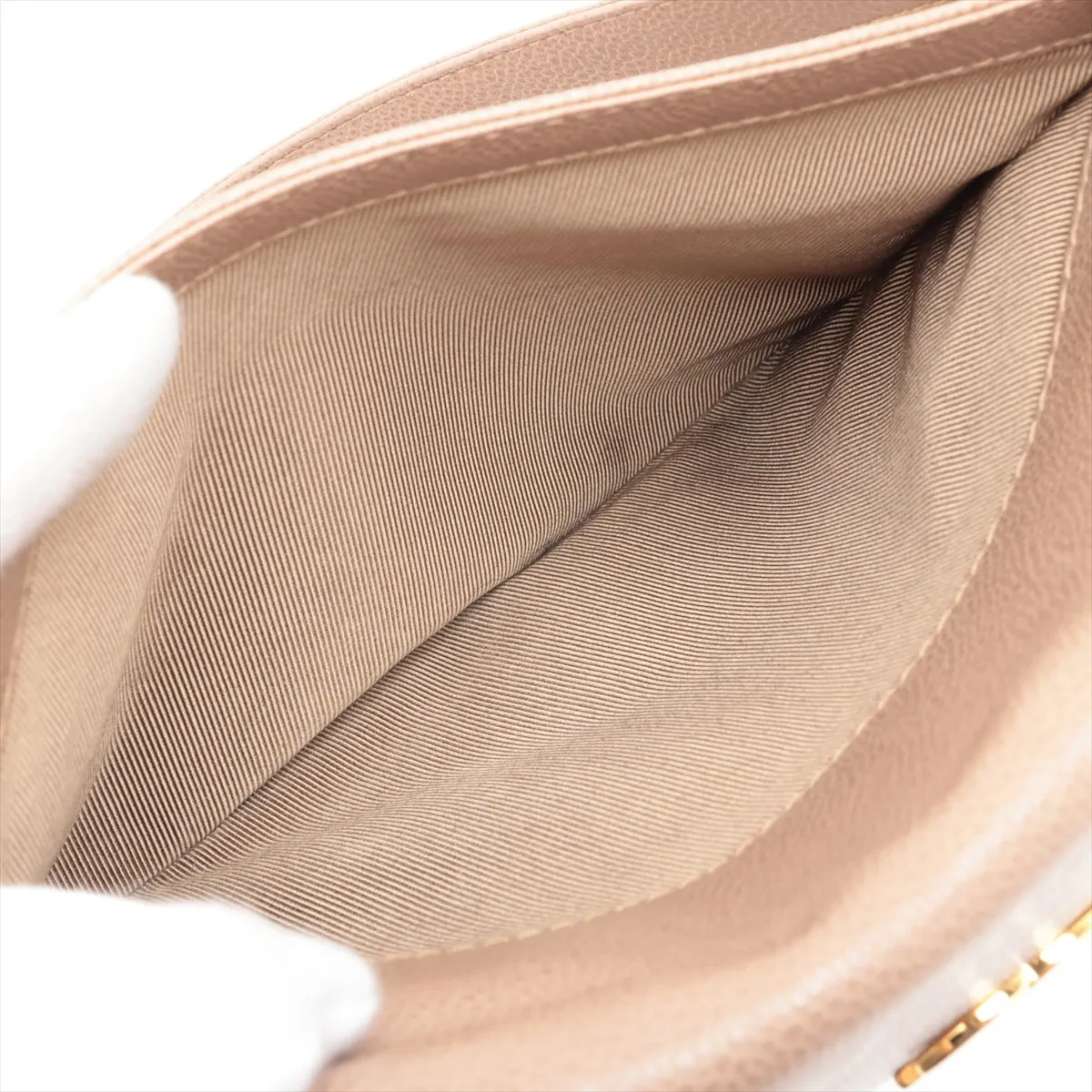 Triple Coco Caviar Skin Single Flap Single Chain Bag, Beige, Gold Hardware, 4305945, Series 4 — view 9