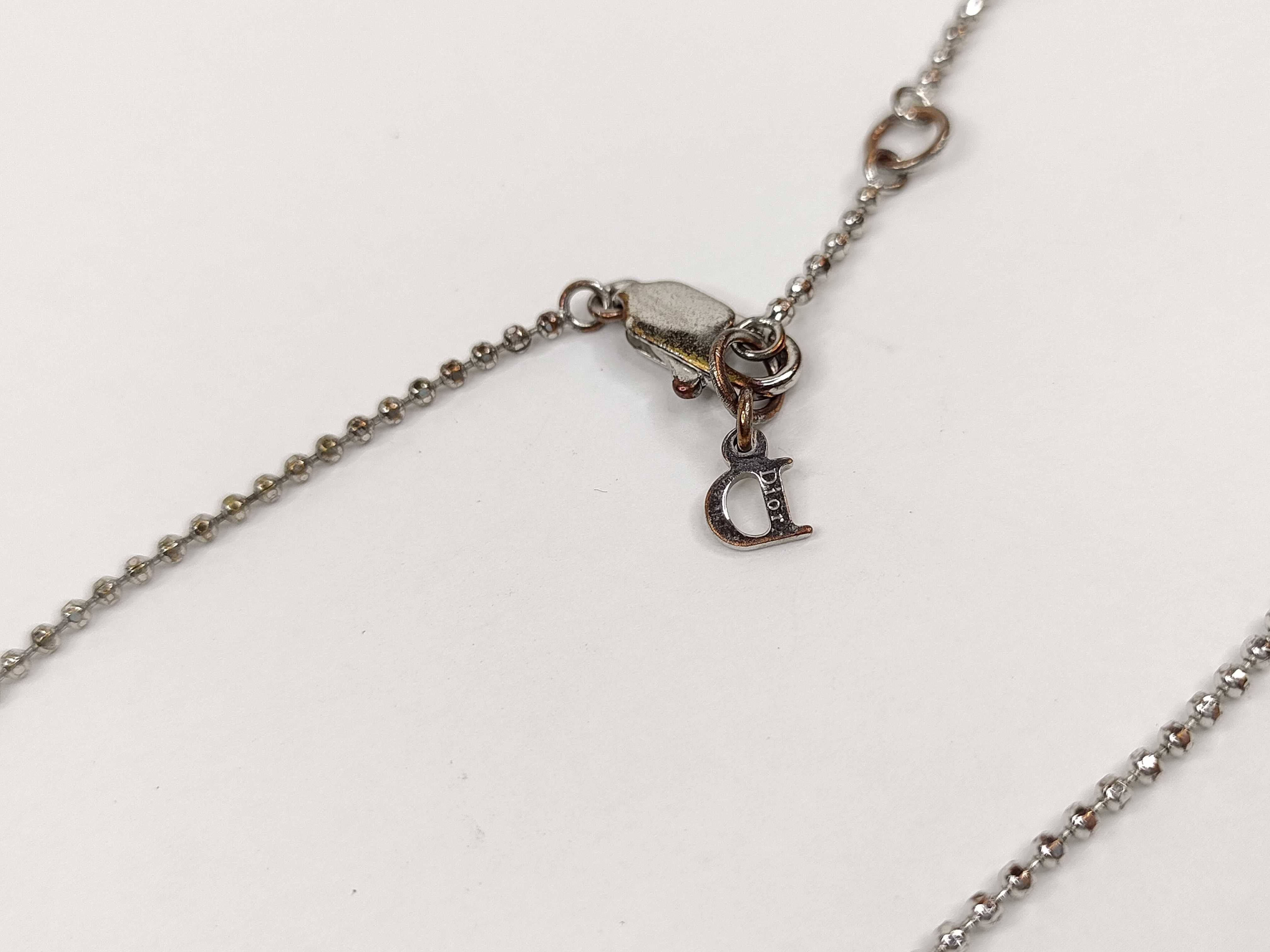 Logo Heart Plate Silver Tone Ball Chain Necklace — view 5