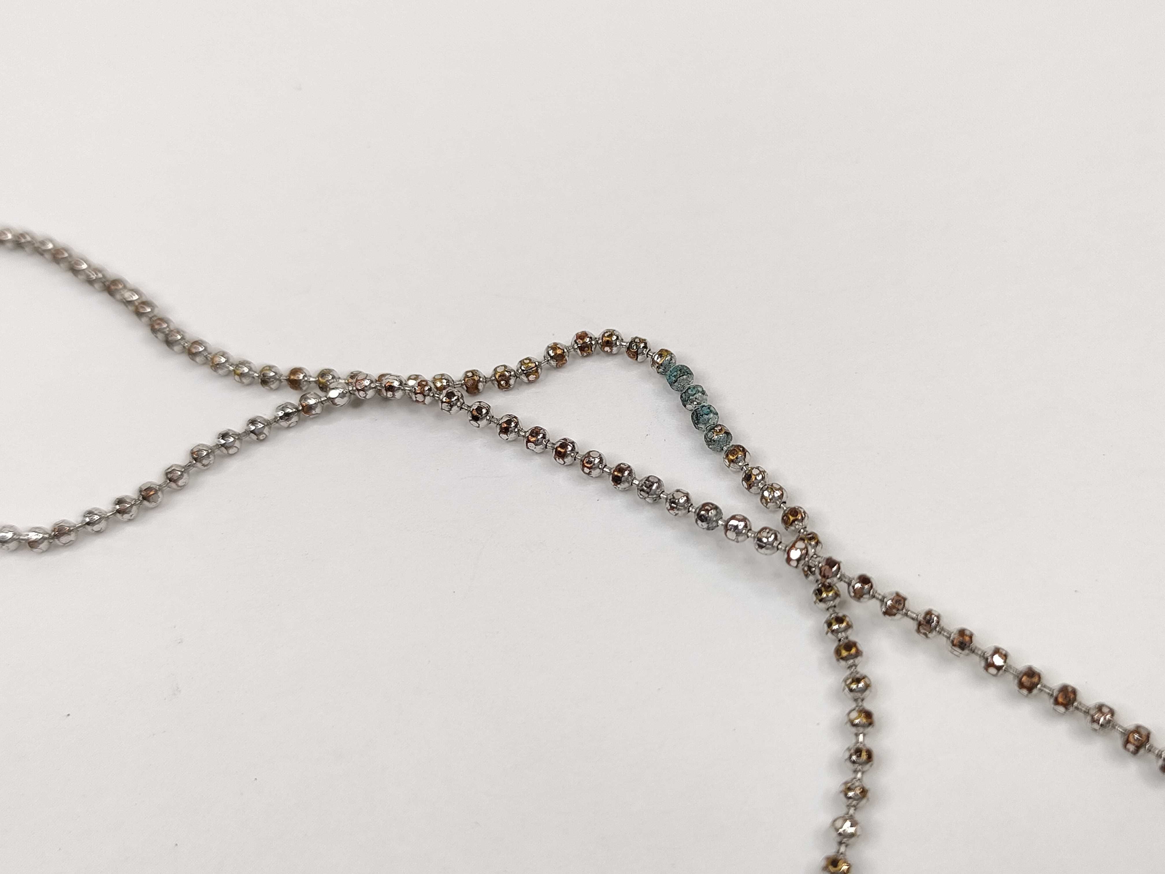 Logo Heart Plate Silver Tone Ball Chain Necklace — view 8