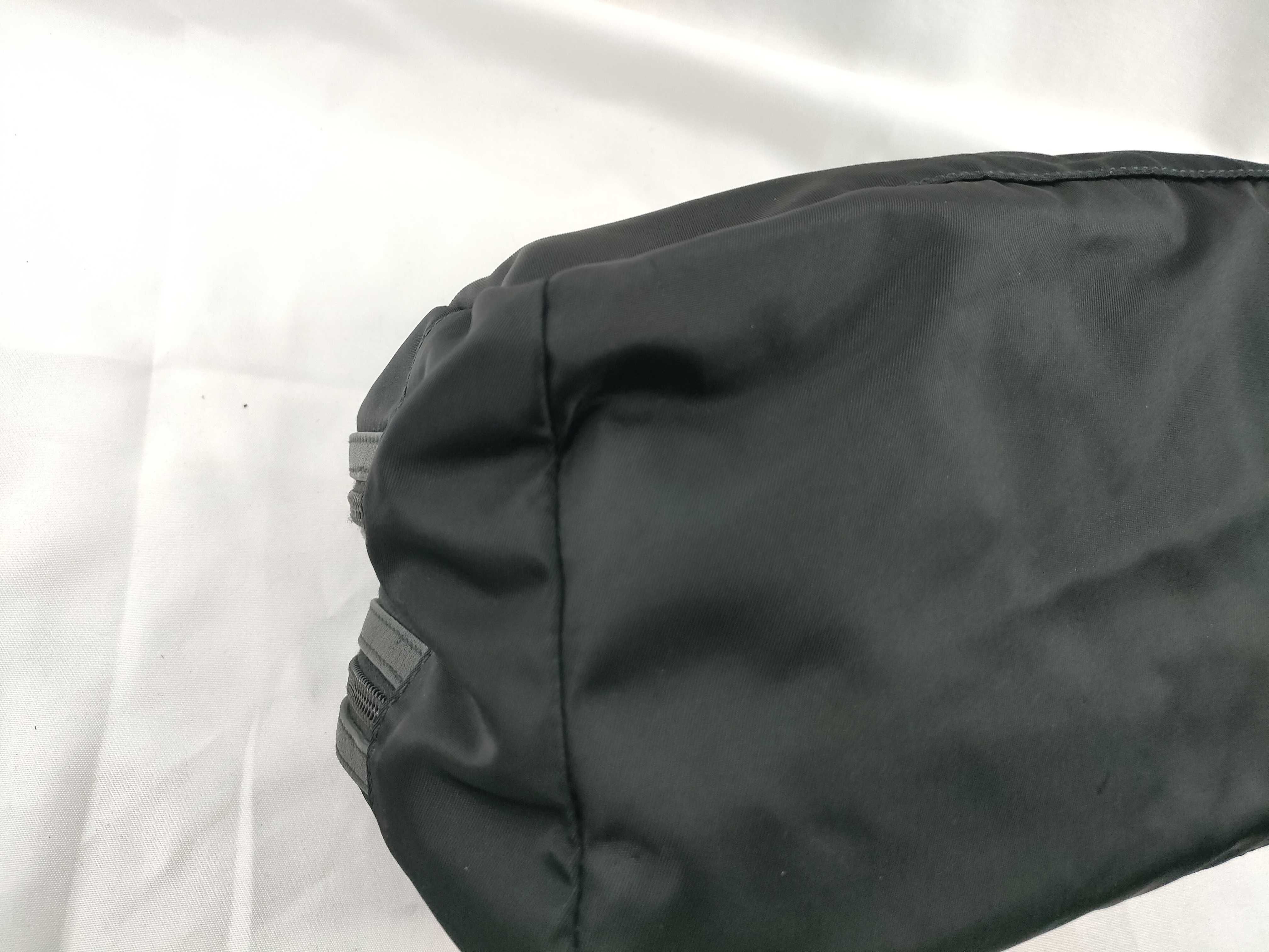 Nylon Prada Clutch Bag Pouch Nylon Black Leather 2N0030 Second Bag — view 3