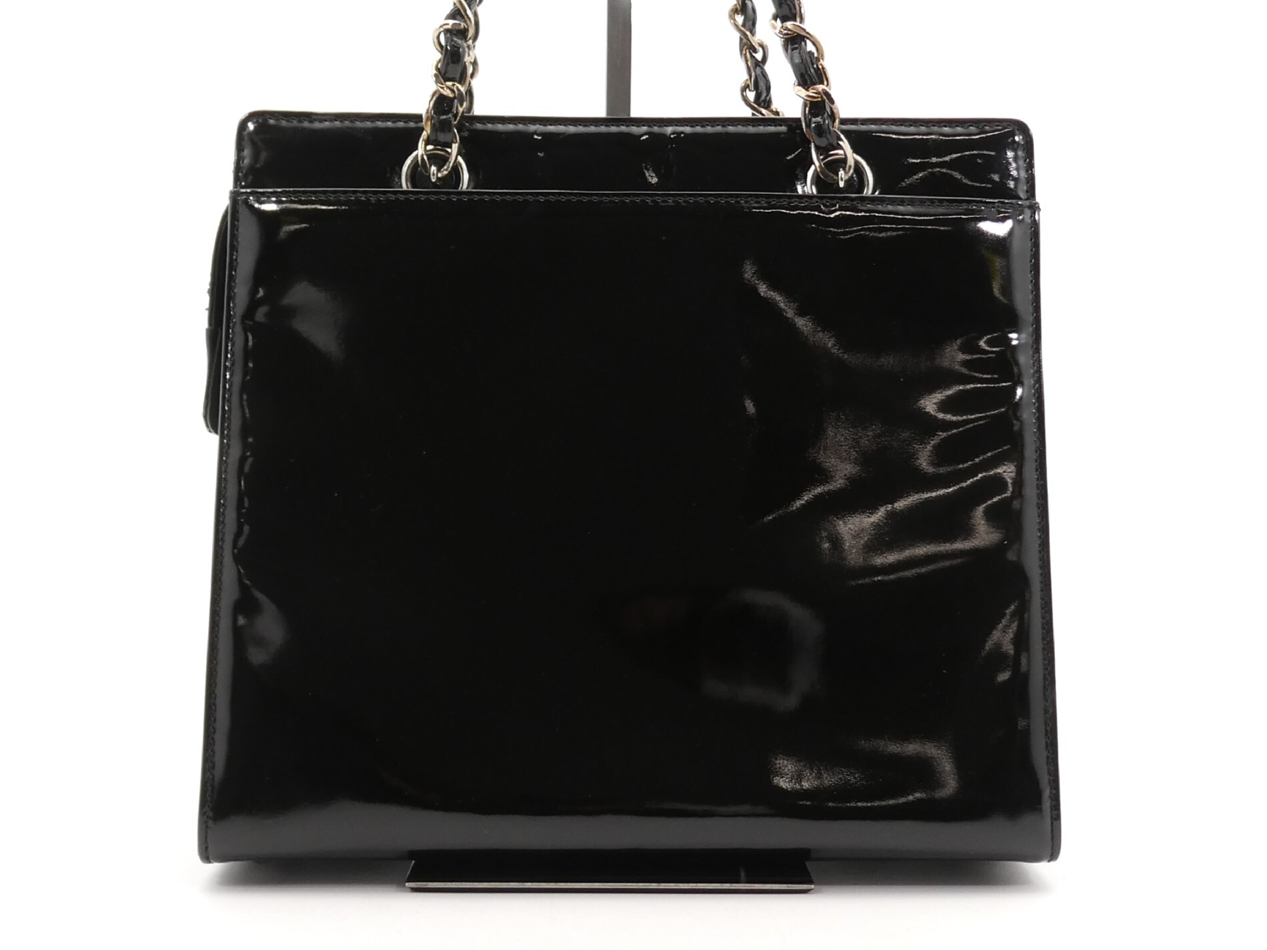 Coco Mark Enamel Chain Tote Bag — view 2