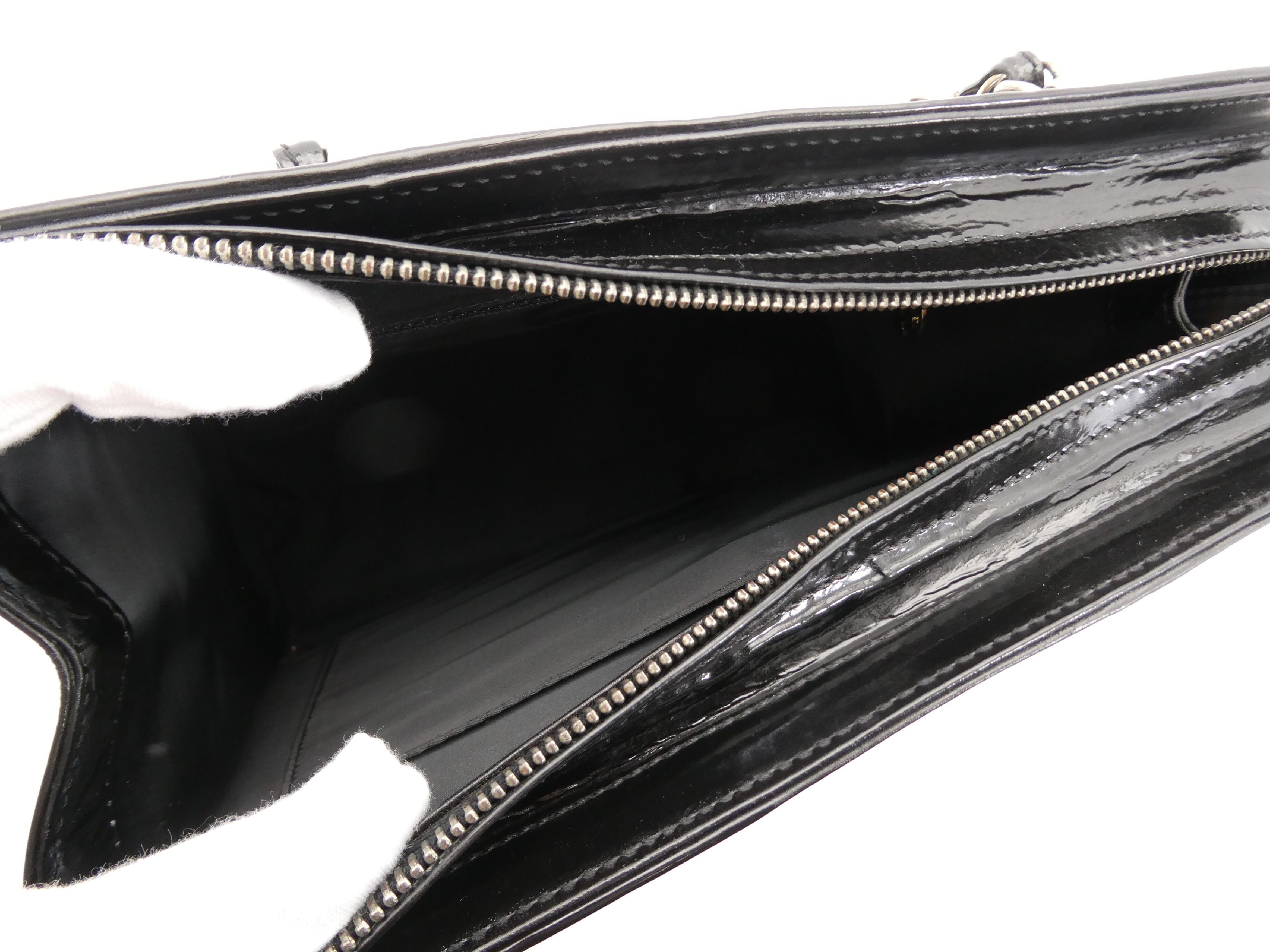 Coco Mark Enamel Chain Tote Bag — view 7