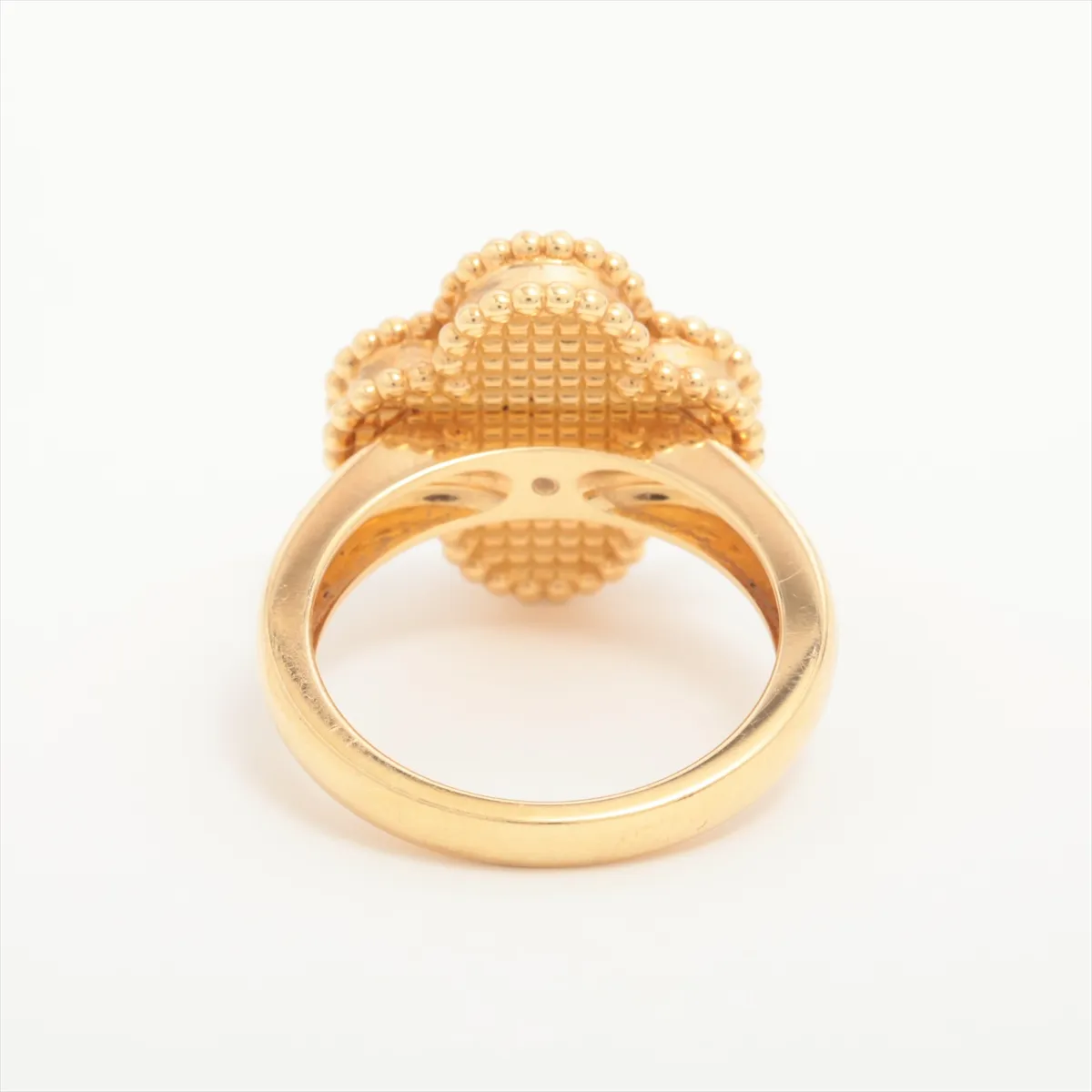 Vintage Alhambra Onyx Diamond Ring, 750 (Yellow Gold), 6.8g, Size 48. Some wear on the metal and — view 2