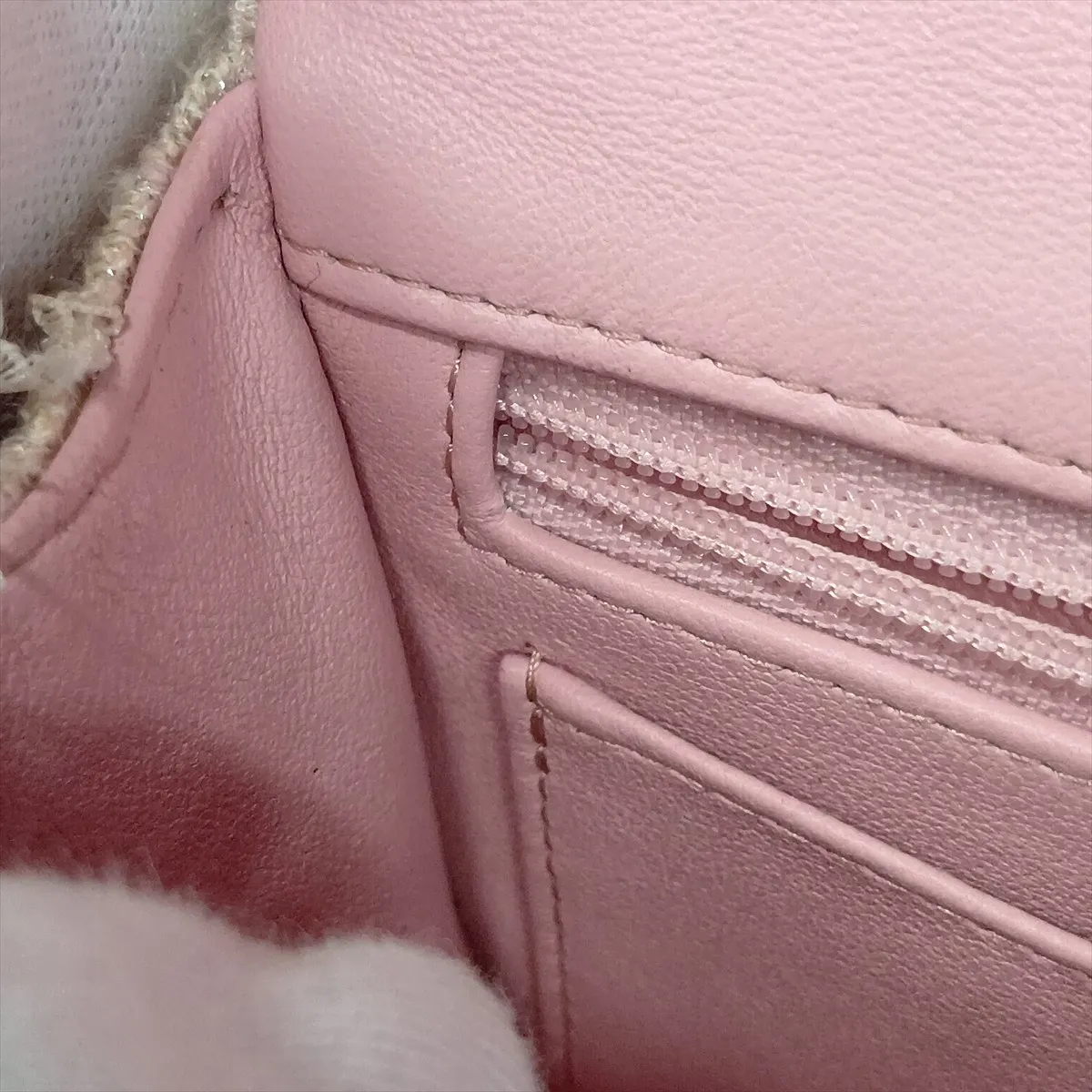 Matelassé Tweed 2-Way Handbag, Top Handle, Pink, Gold Hardware, T04P2211, Random Plate — view 15