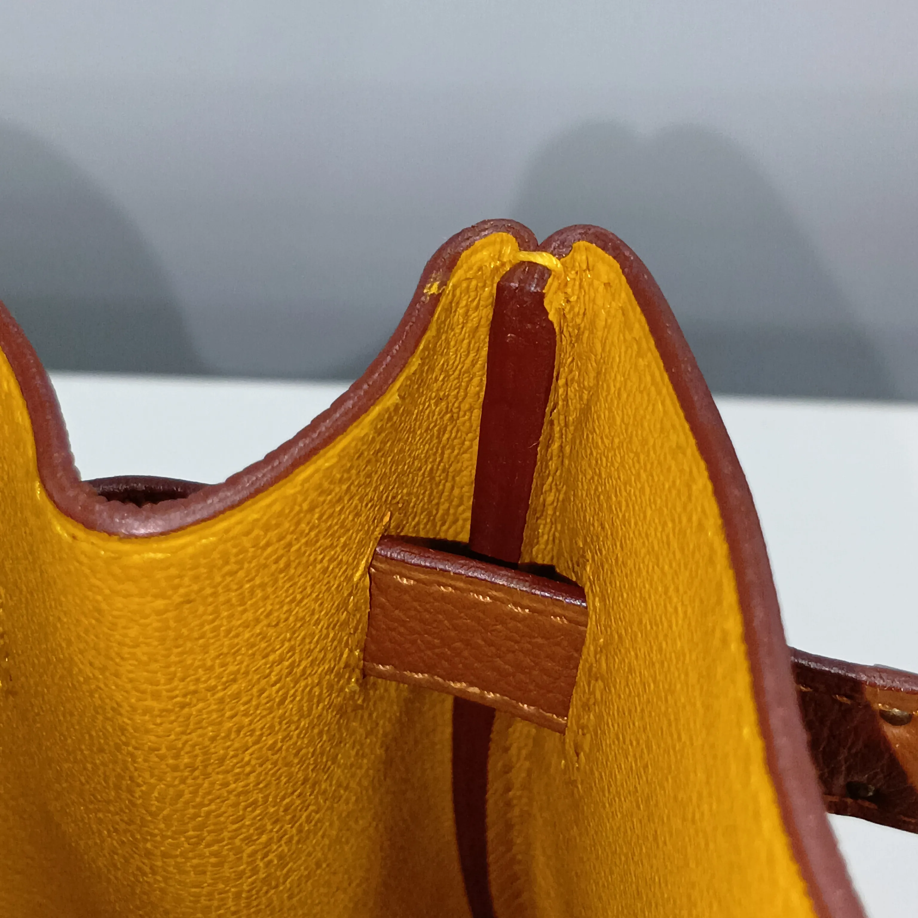 [Individually packaged] Hermes Birkin 30 Retournée Officer Togo x Veau Swift Gold x Jaune Ambre Silver Hardware C: 2018 — view 13