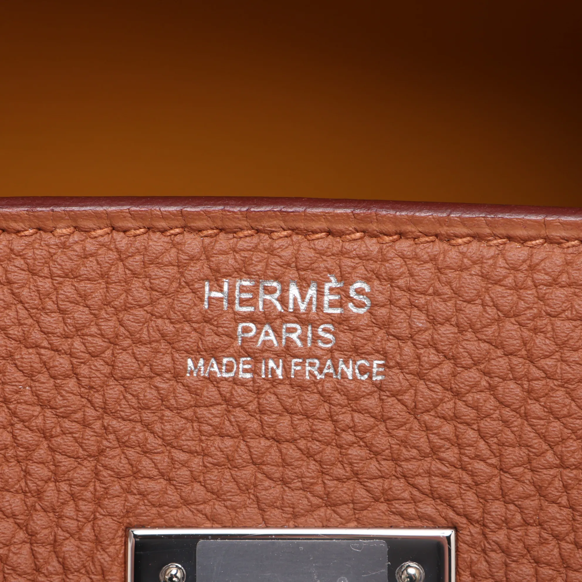 [Individually packaged] Hermes Birkin 30 Retournée Officer Togo x Veau Swift Gold x Jaune Ambre Silver Hardware C: 2018 — view 10