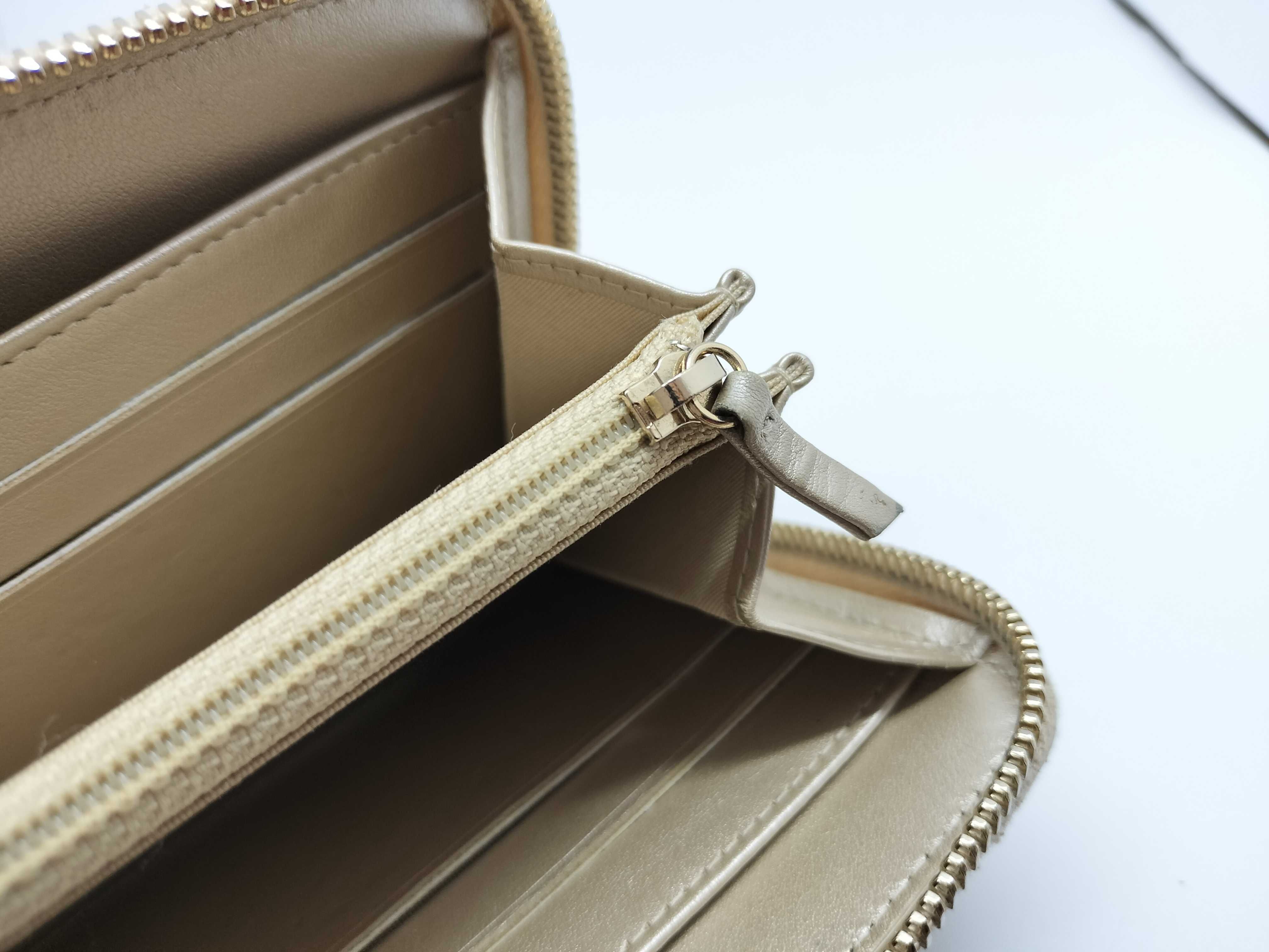 Camellia Leather Rhinestone Round Zip Long Wallet — view 10