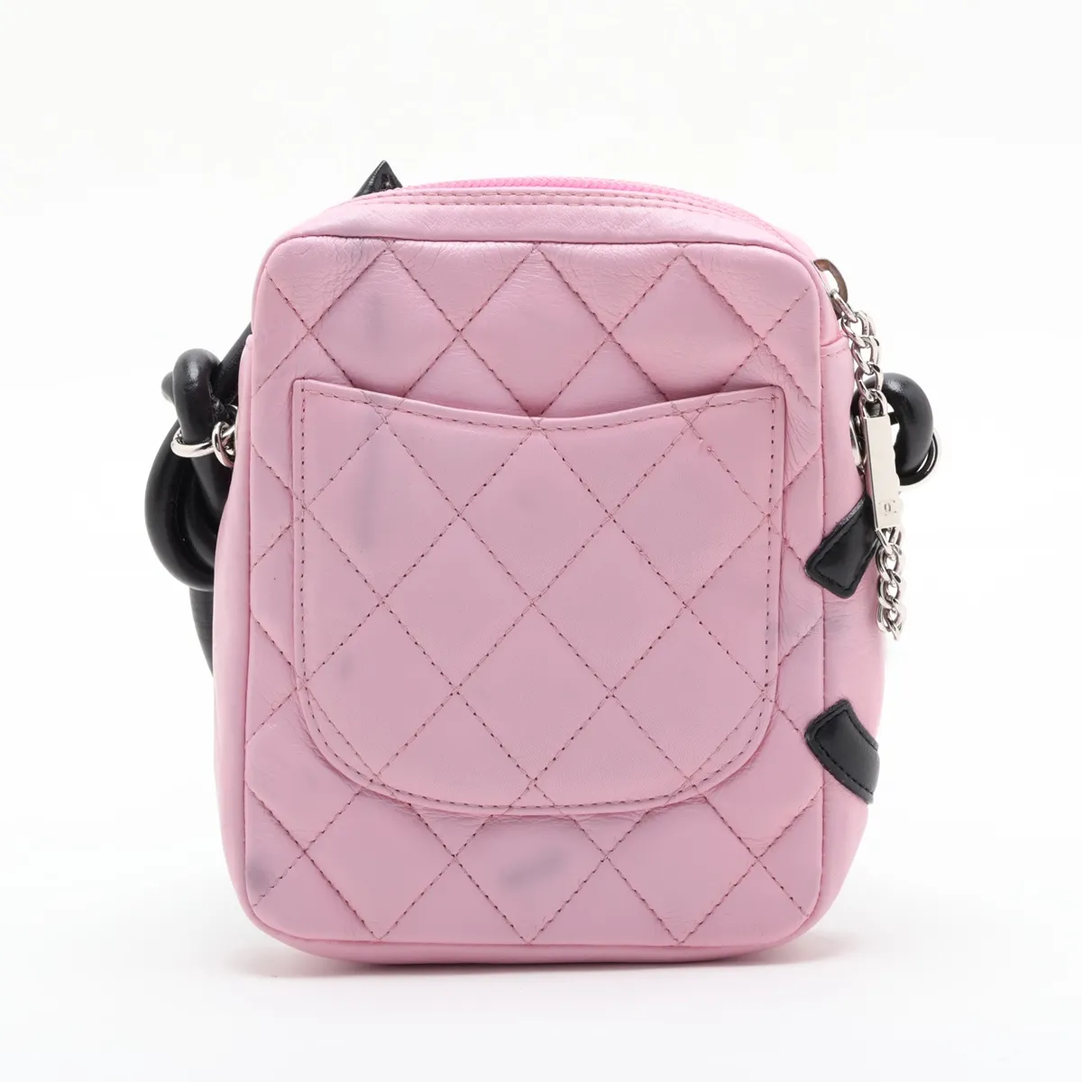 Cambon Line Lambskin Shoulder Bag, Pink, Silver Hardware — view 2
