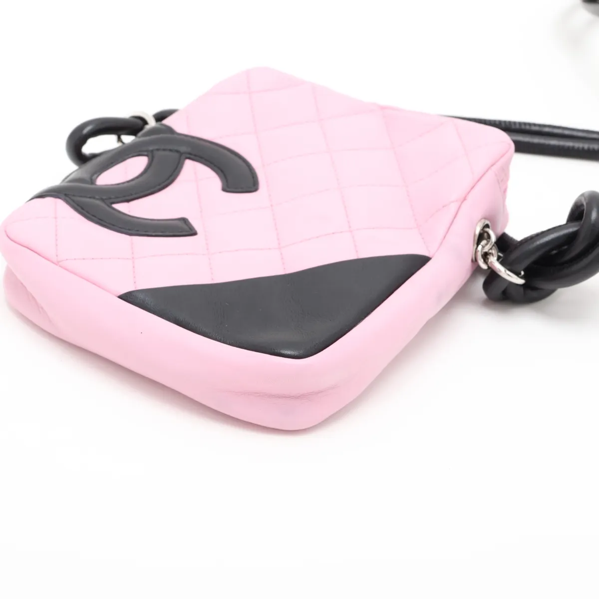 Cambon Line Lambskin Shoulder Bag, Pink, Silver Hardware — view 3