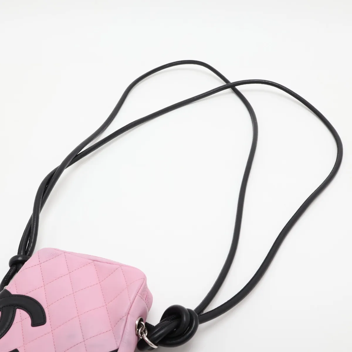 Cambon Line Lambskin Shoulder Bag, Pink, Silver Hardware — view 5