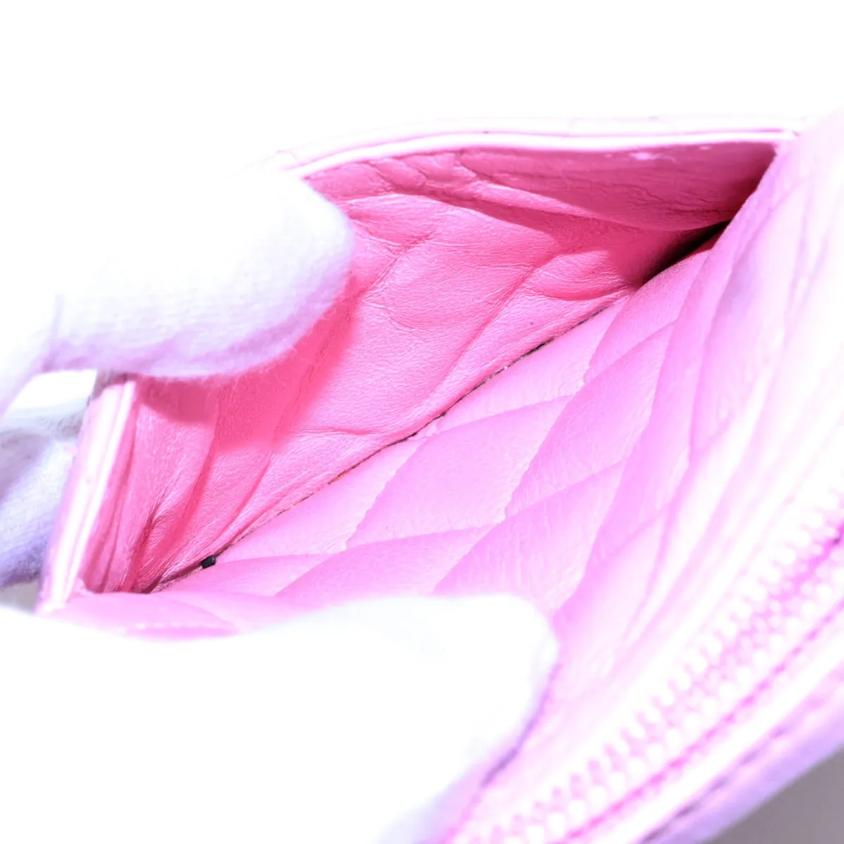 Cambon Line Lambskin Shoulder Bag, Pink, Silver Hardware — view 8