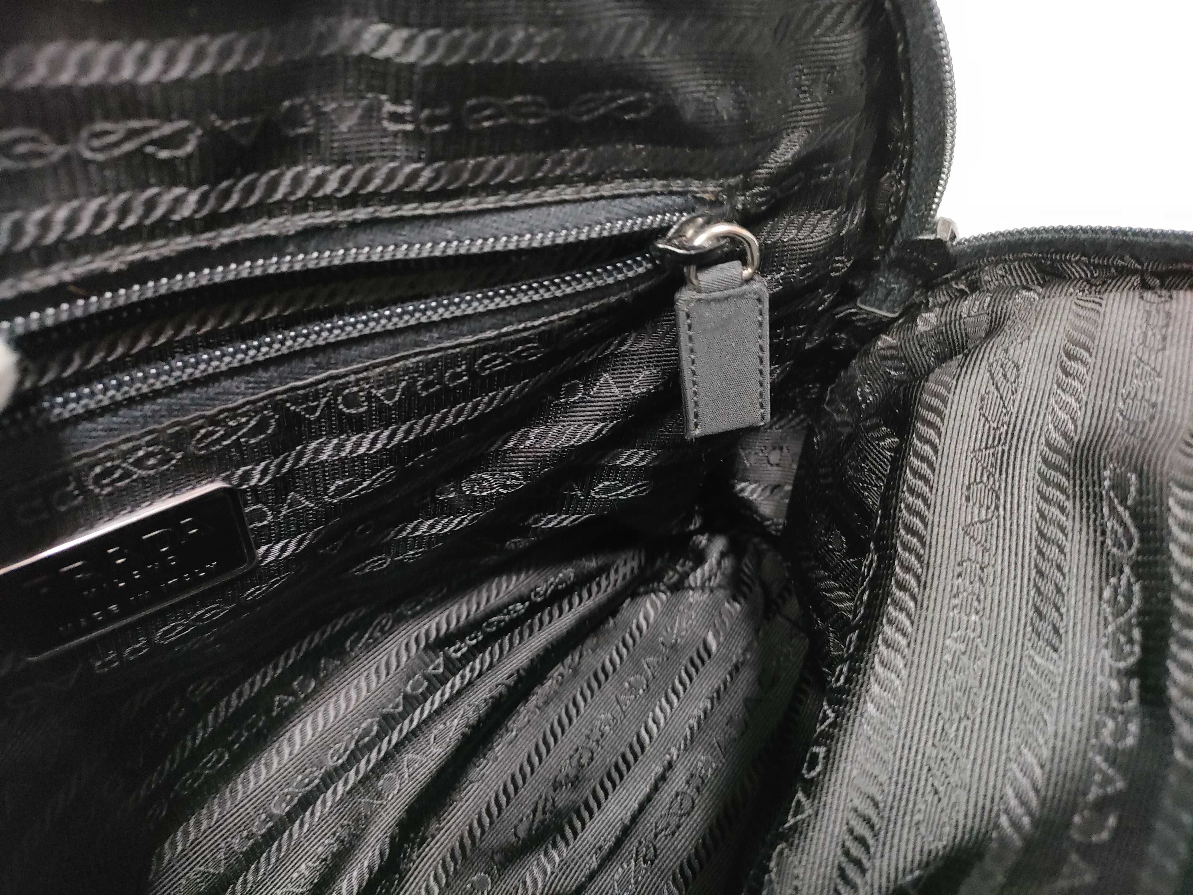 Nylon Black Tessuto Triangle Logo Mini Handbag — view 11