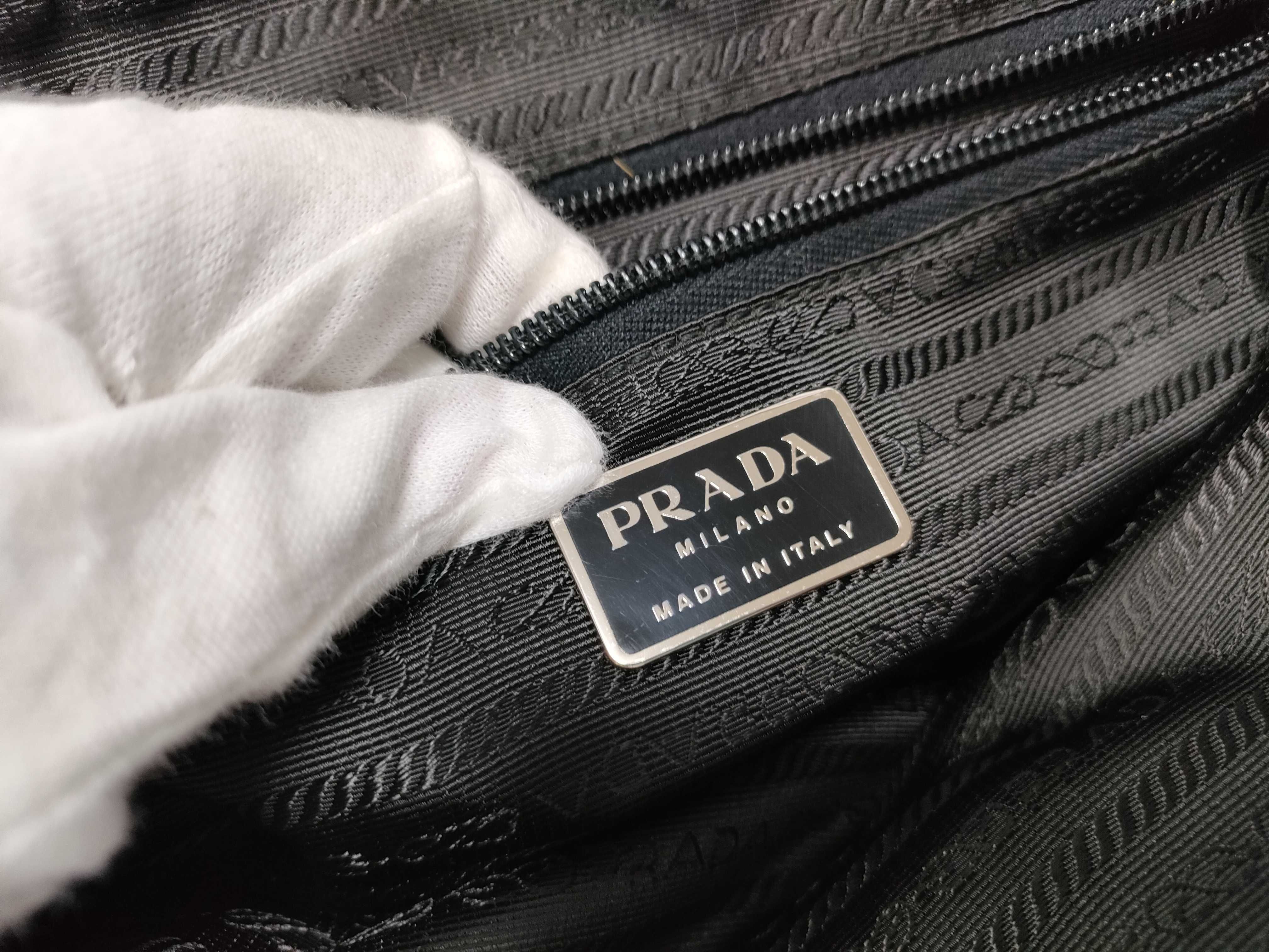 Nylon Black Tessuto Triangle Logo Mini Handbag — view 13