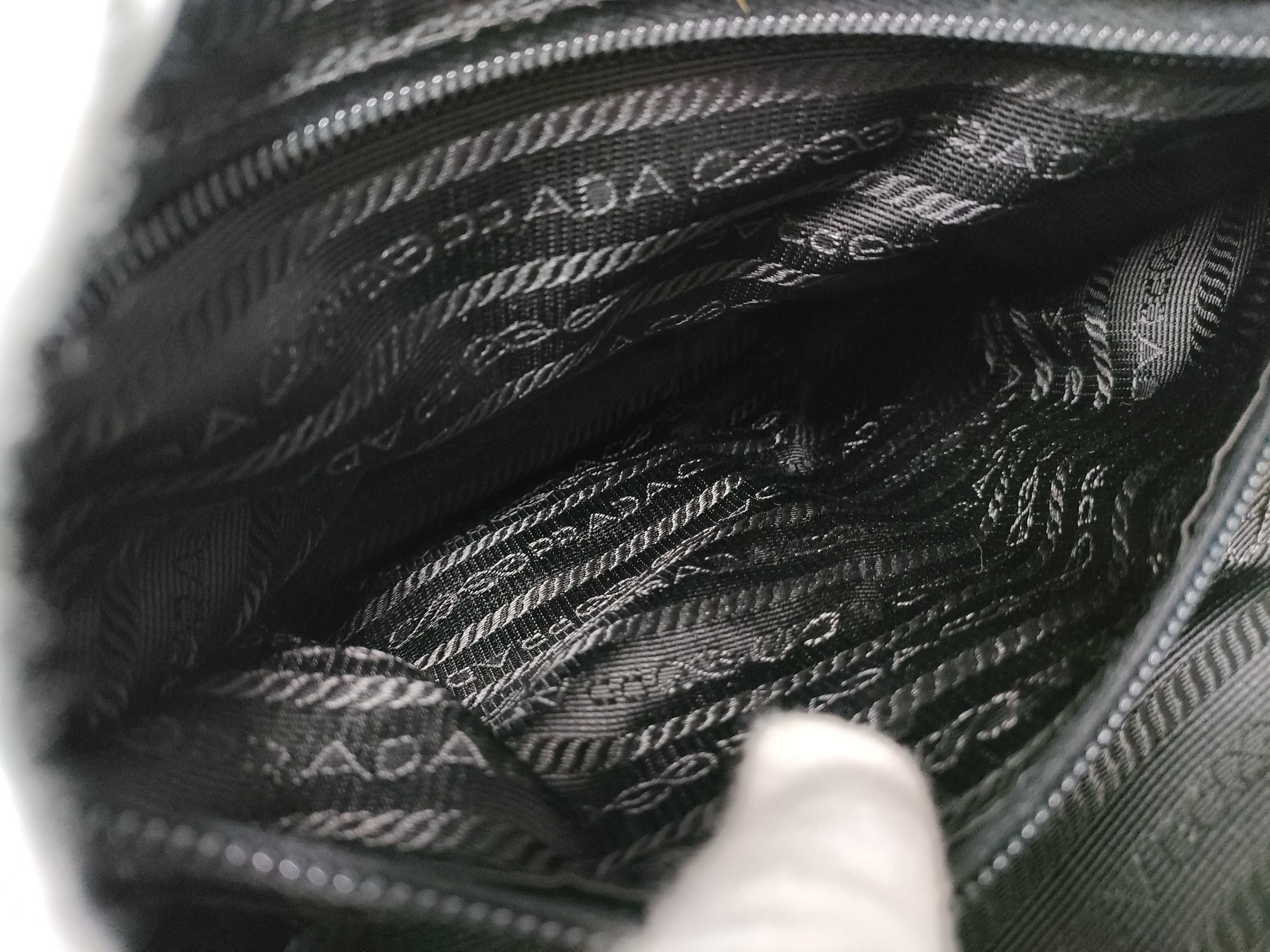 Nylon Black Tessuto Triangle Logo Mini Handbag — view 14