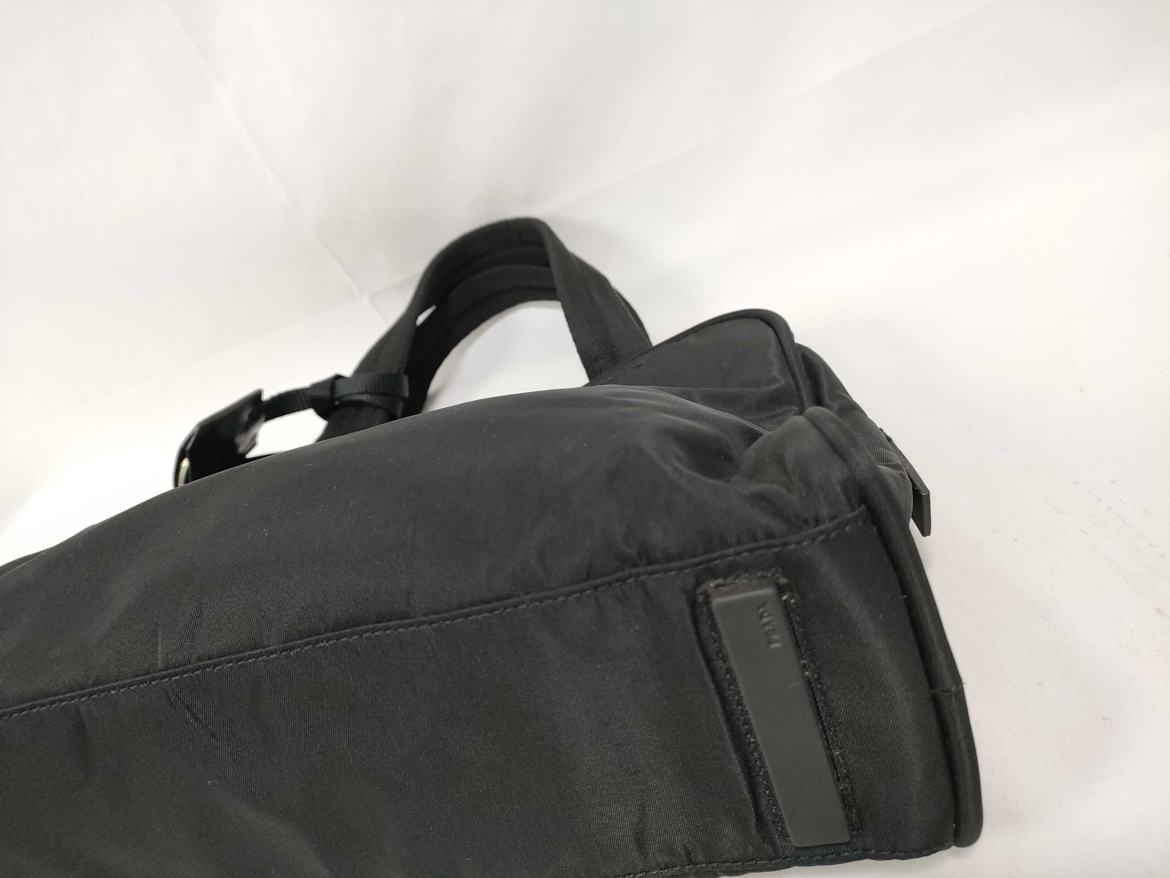 Nylon Black Tessuto Triangle Logo Mini Handbag — view 4
