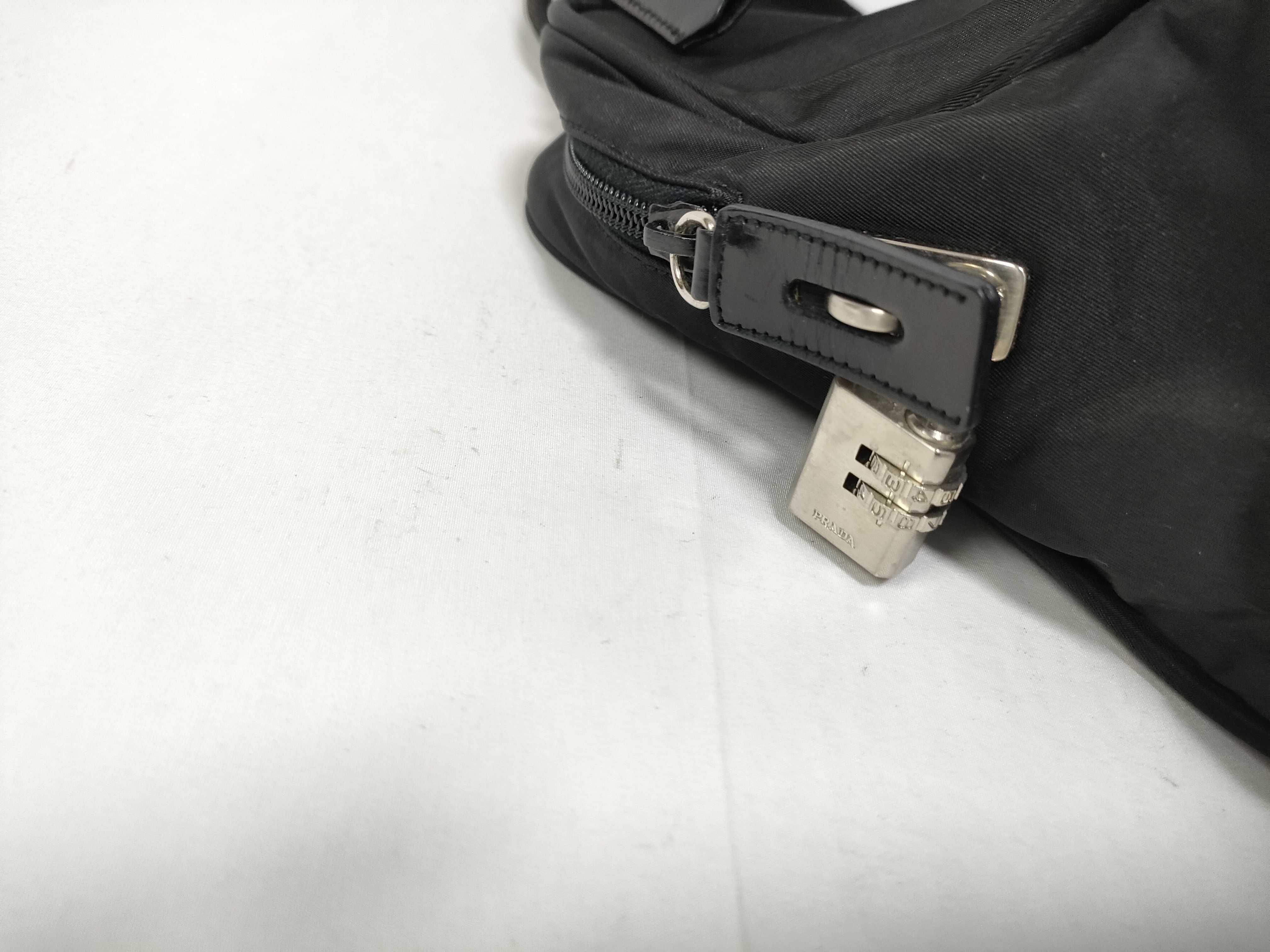Nylon Black Tessuto Triangle Logo Mini Handbag — view 5
