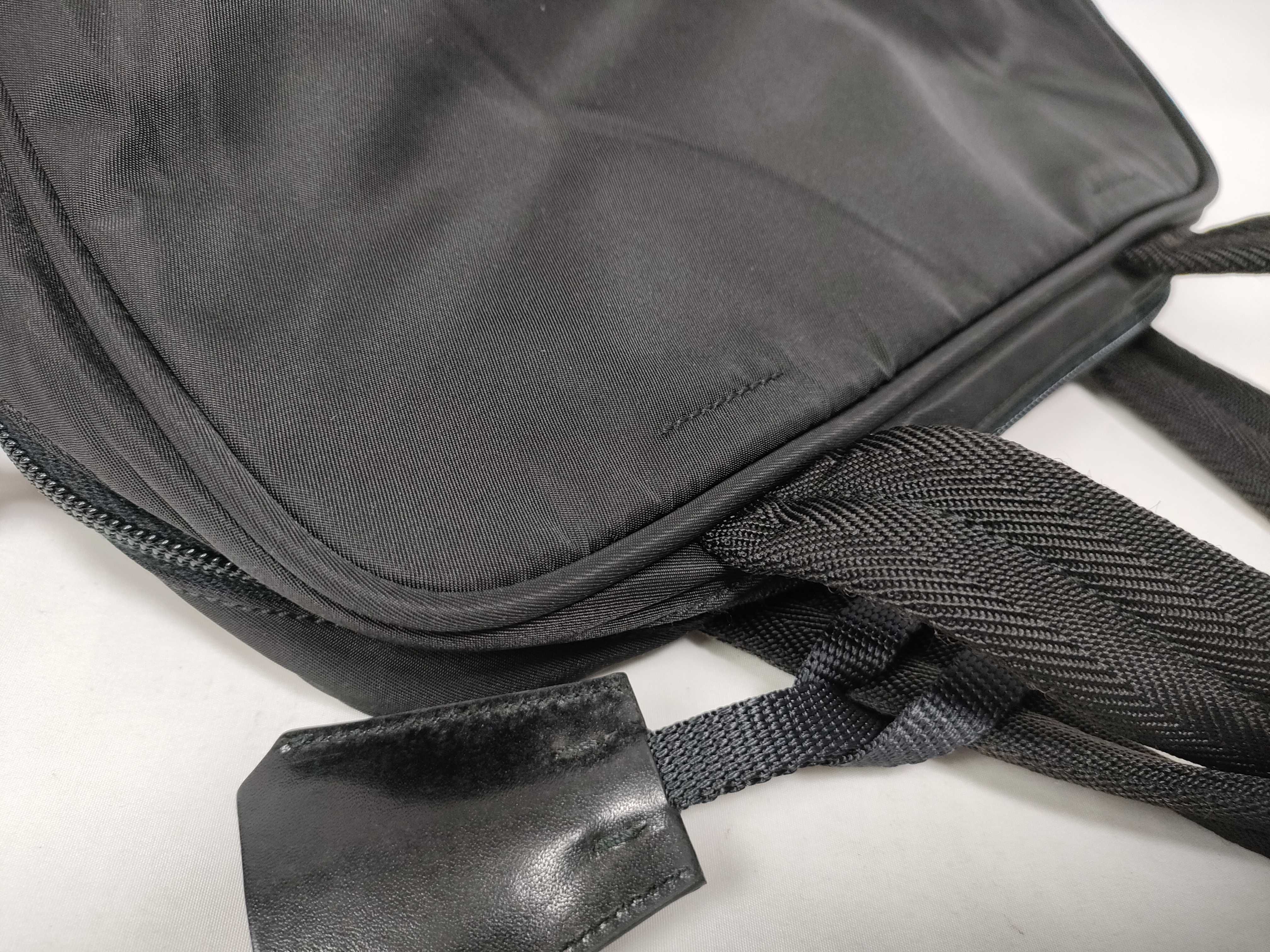 Nylon Black Tessuto Triangle Logo Mini Handbag — view 9