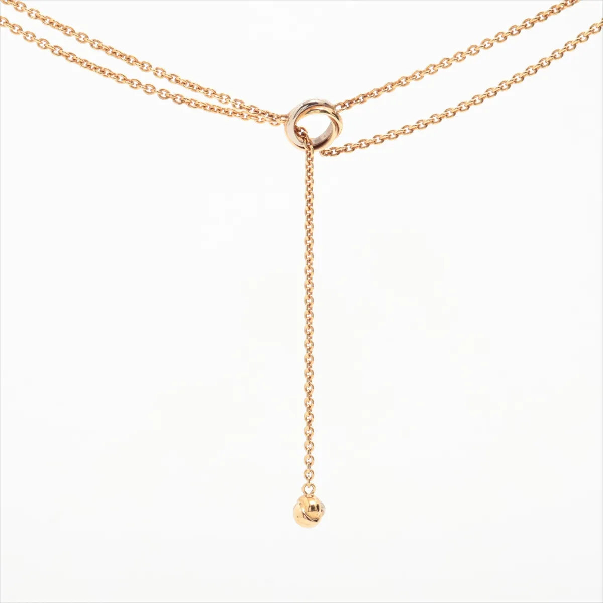 Baby Trinity Pampille Necklace 750 (Yellow Gold x Pink Gold x White Gold) 17.5g DA0880 — view 2