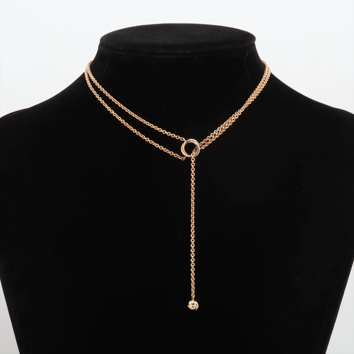 Baby Trinity Pampille Necklace 750 (Yellow Gold x Pink Gold x White Gold) 17.5g DA0880 — view 5