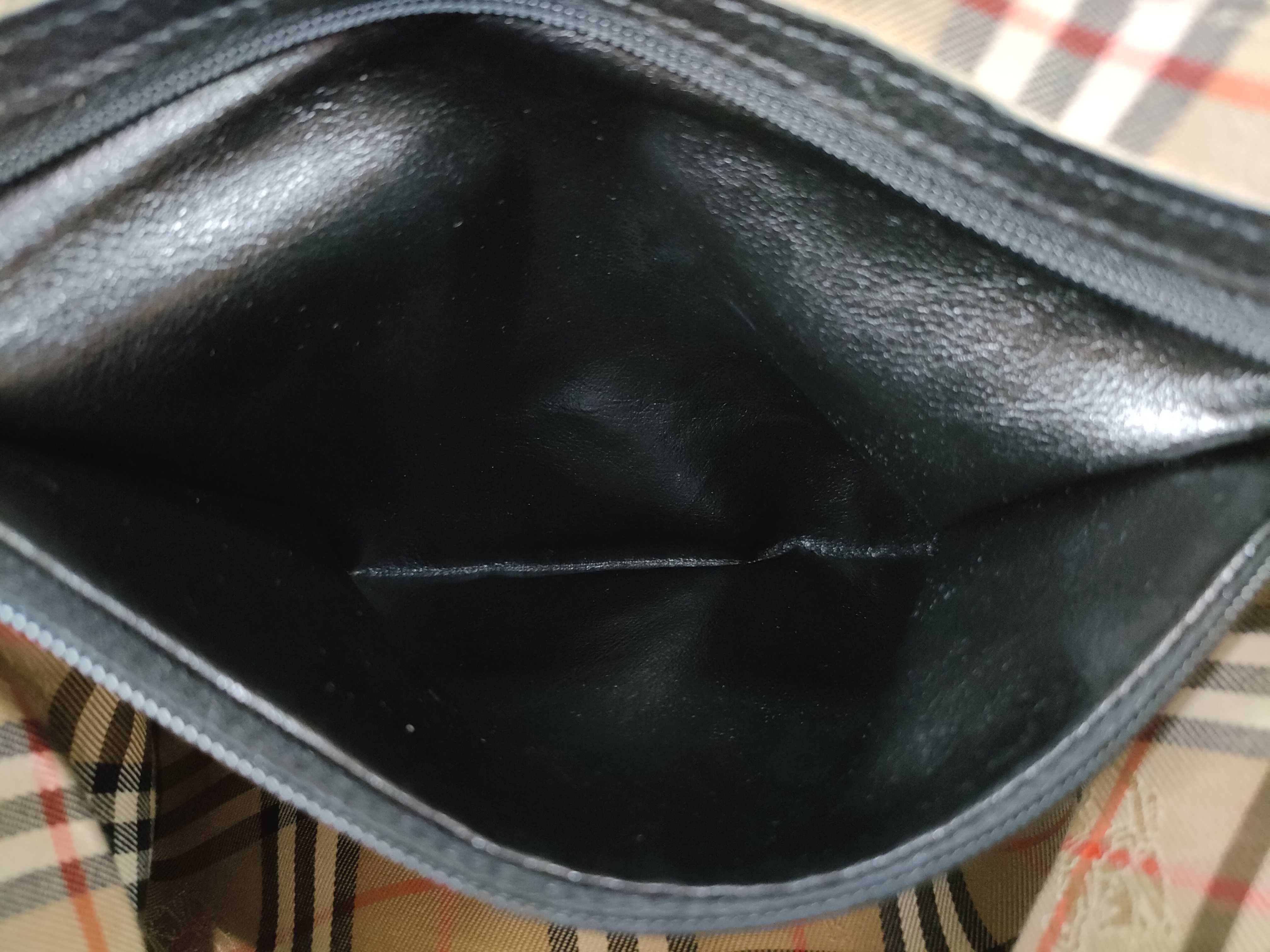 Leather Shoulder Bag, Black, with Nova Check Interior — view 12