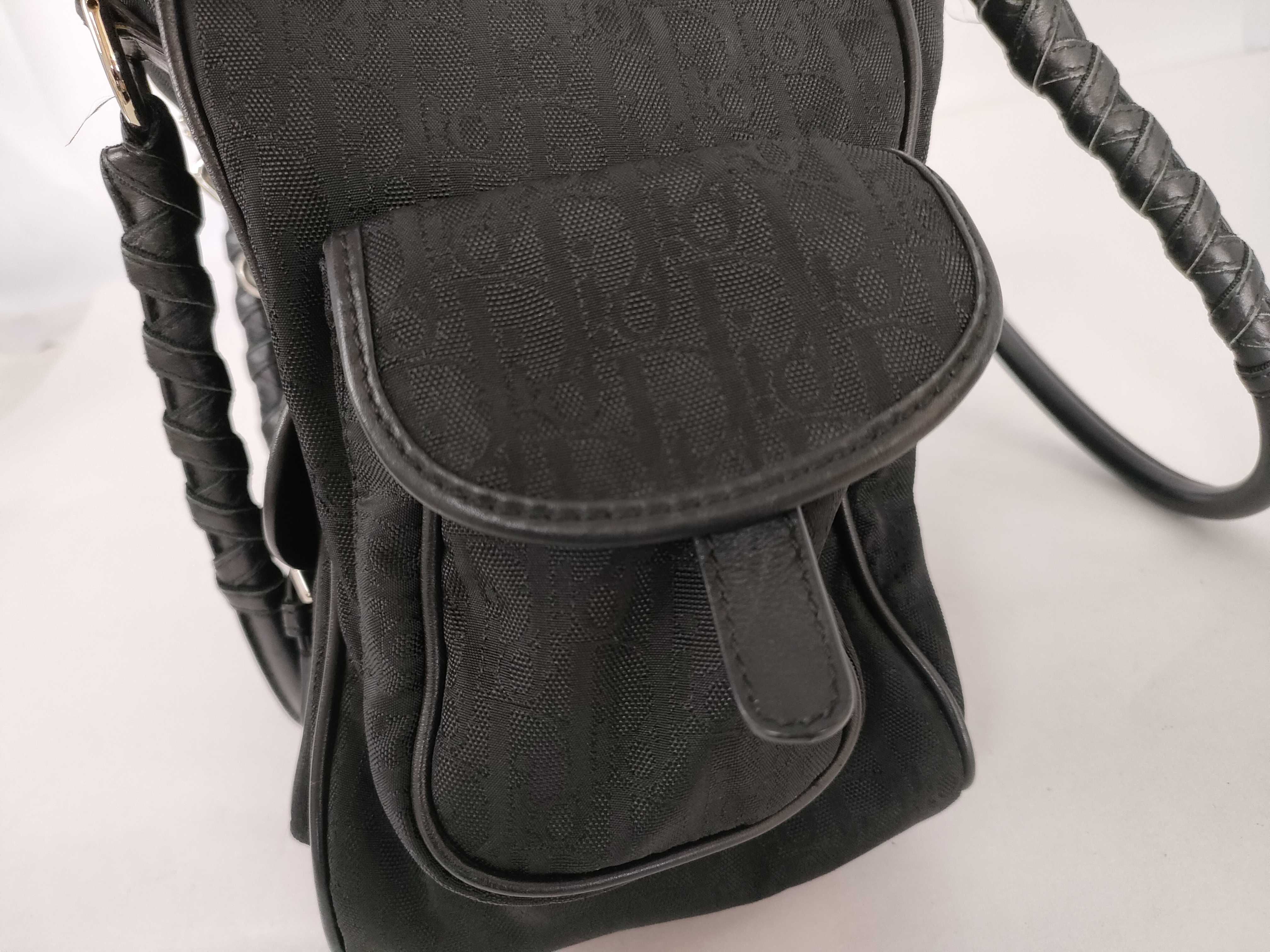 Trotter Nylon Double Pocket Handbag, Black — view 15