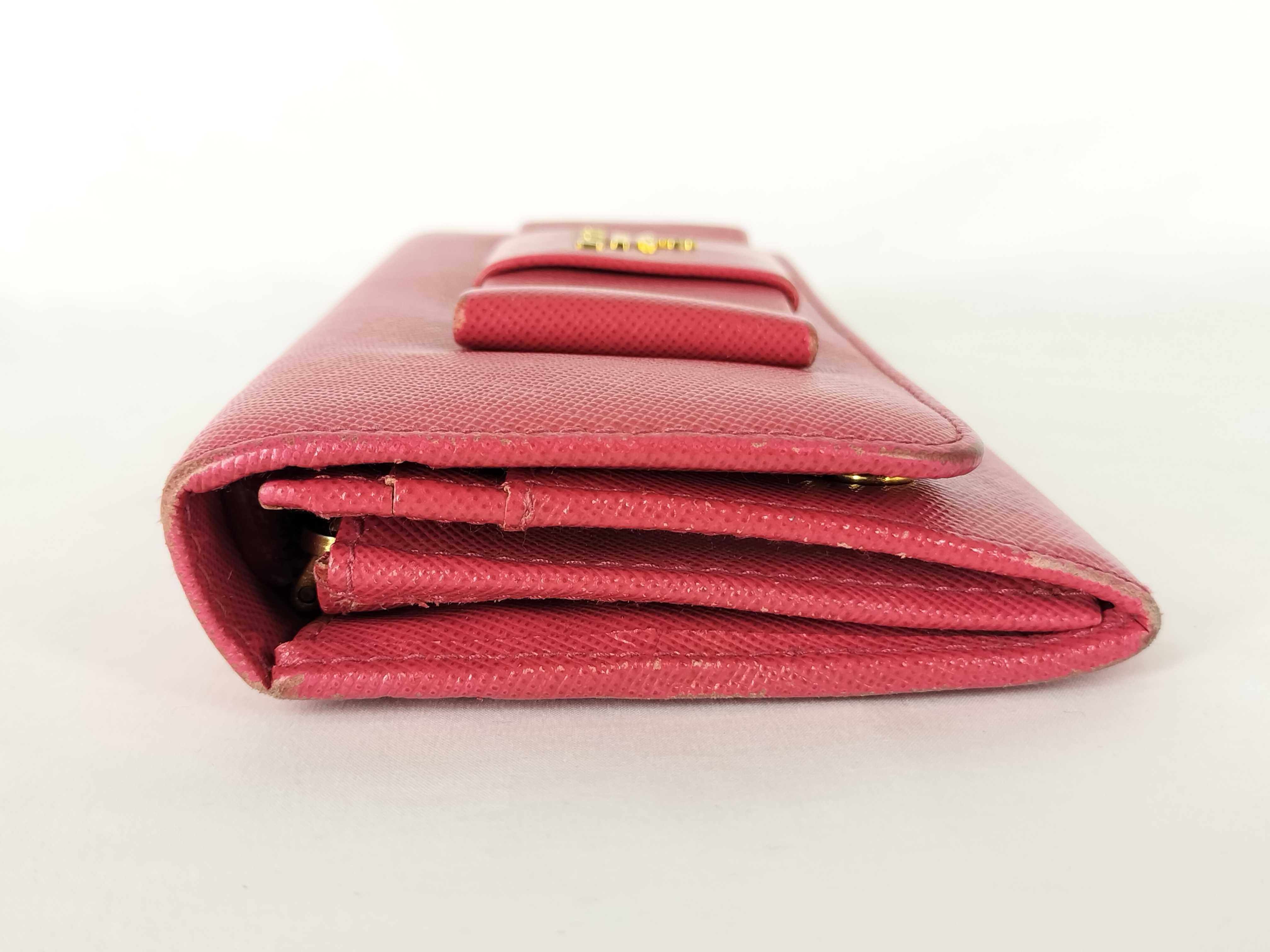 Saffiano Leather/Ribbon/Pink/Long Wallet — view 13
