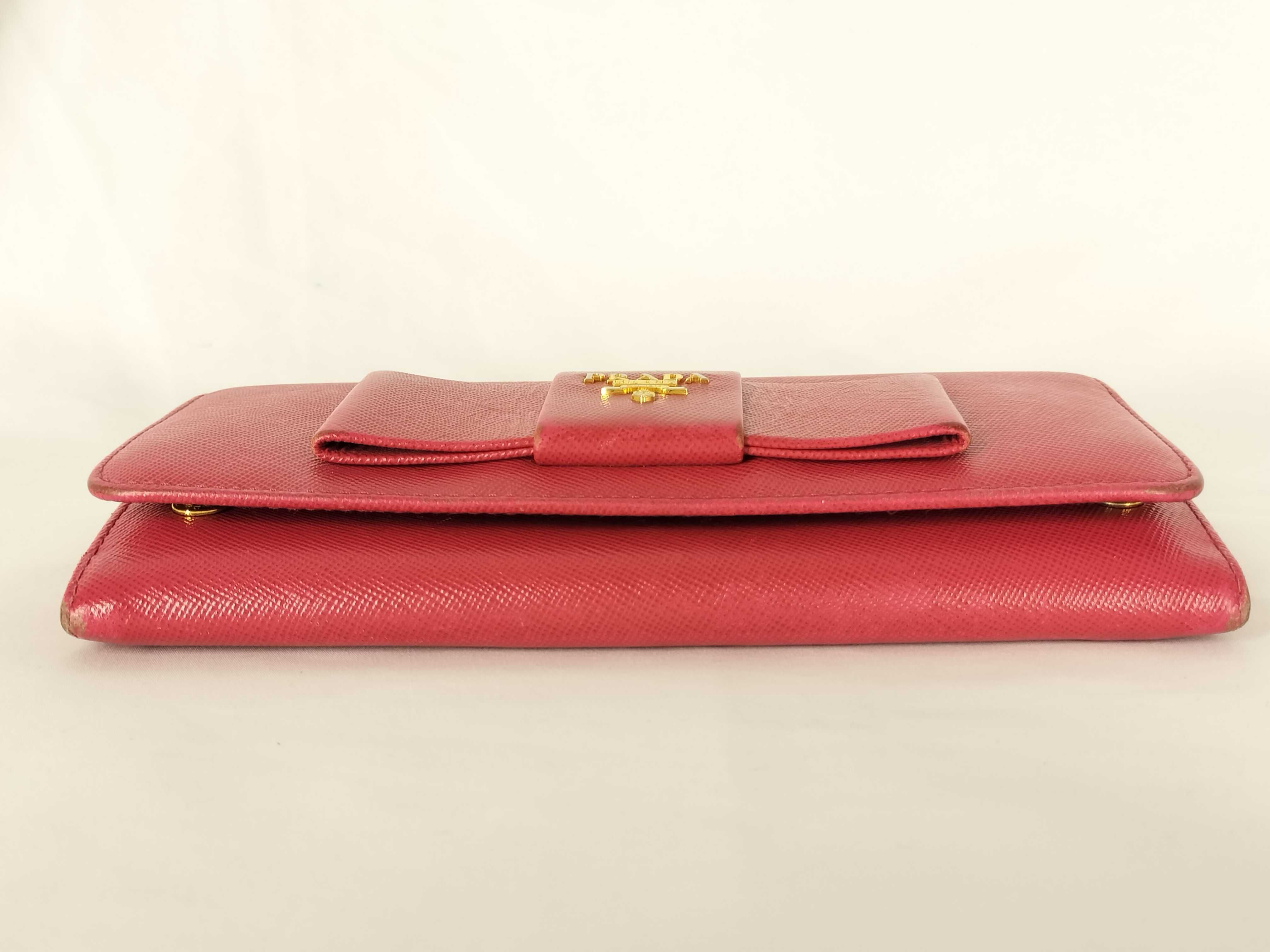 Saffiano Leather/Ribbon/Pink/Long Wallet — view 14