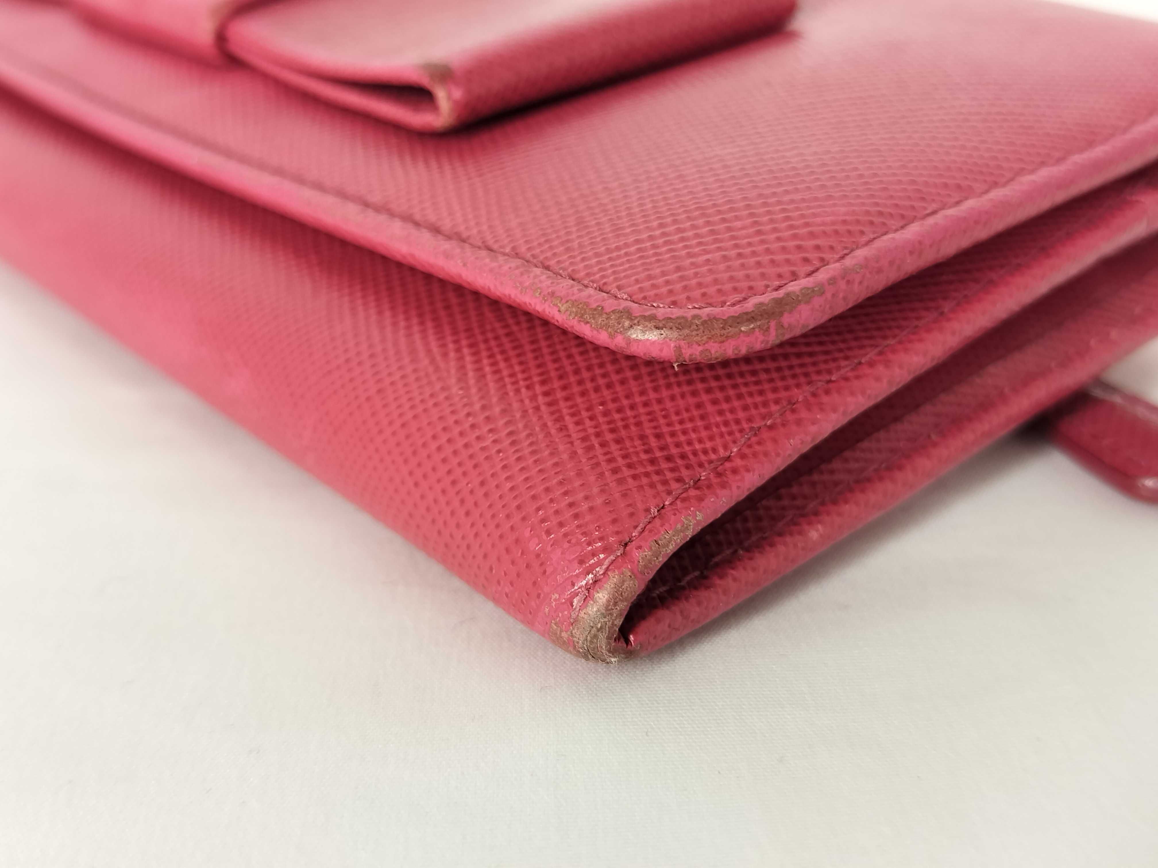 Saffiano Leather/Ribbon/Pink/Long Wallet — view 3