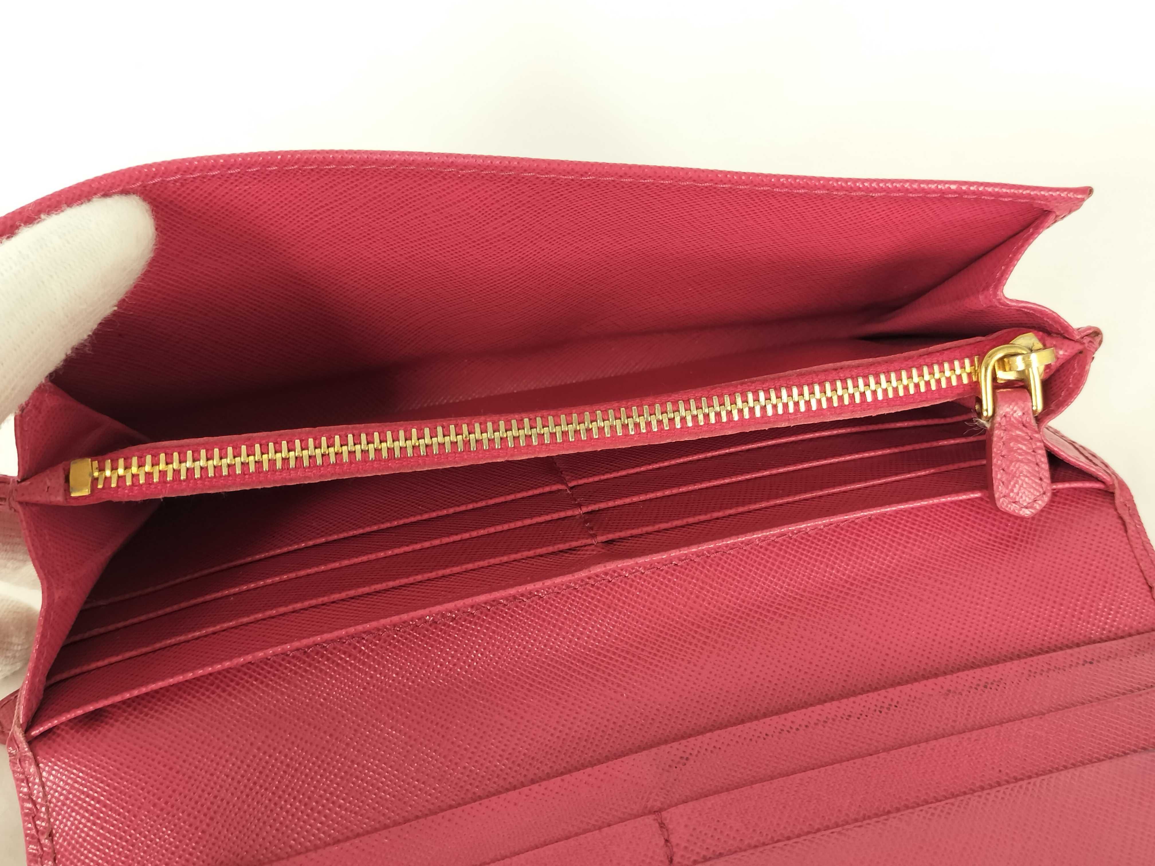 Saffiano Leather/Ribbon/Pink/Long Wallet — view 4