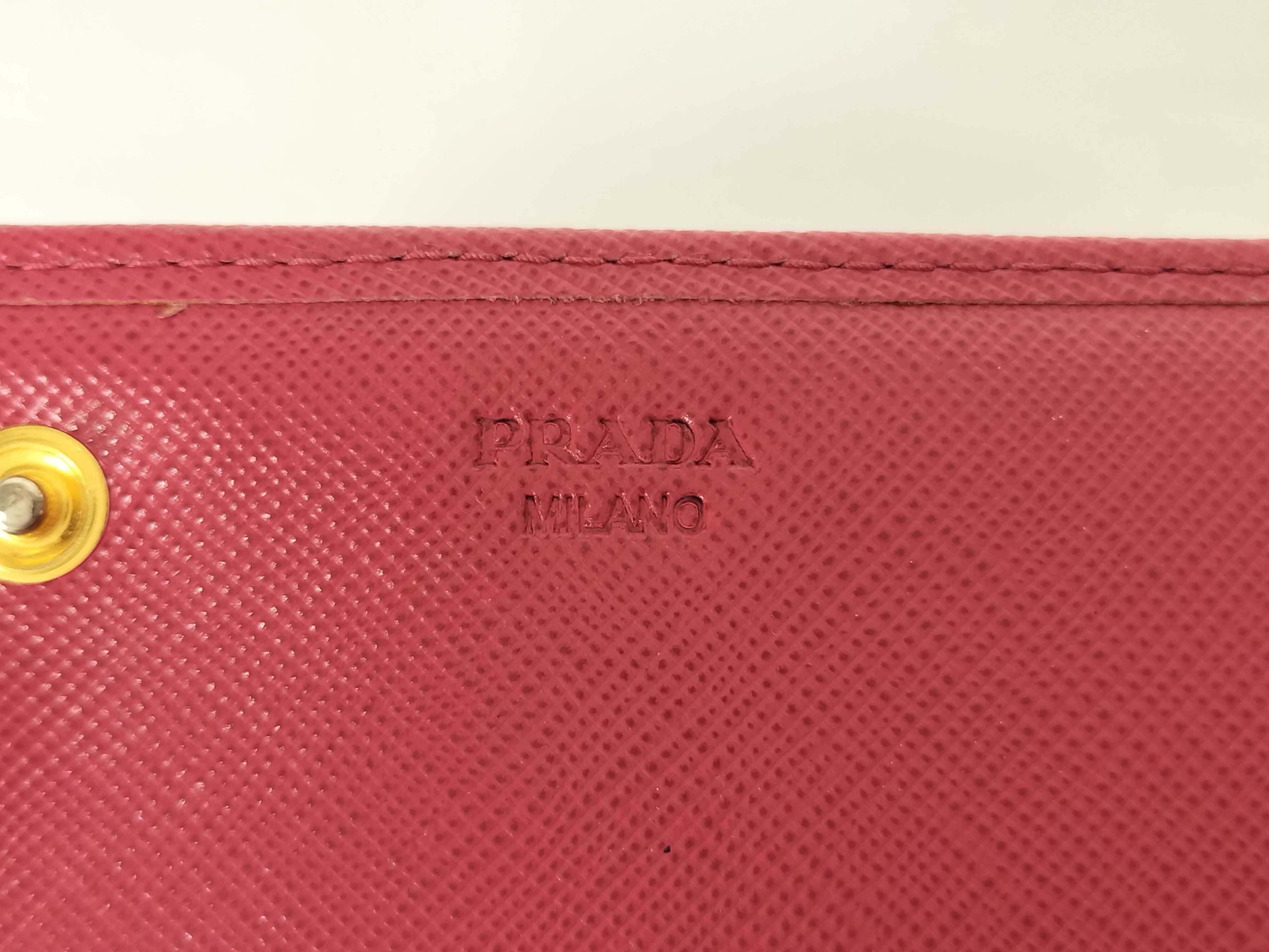 Saffiano Leather/Ribbon/Pink/Long Wallet — view 6