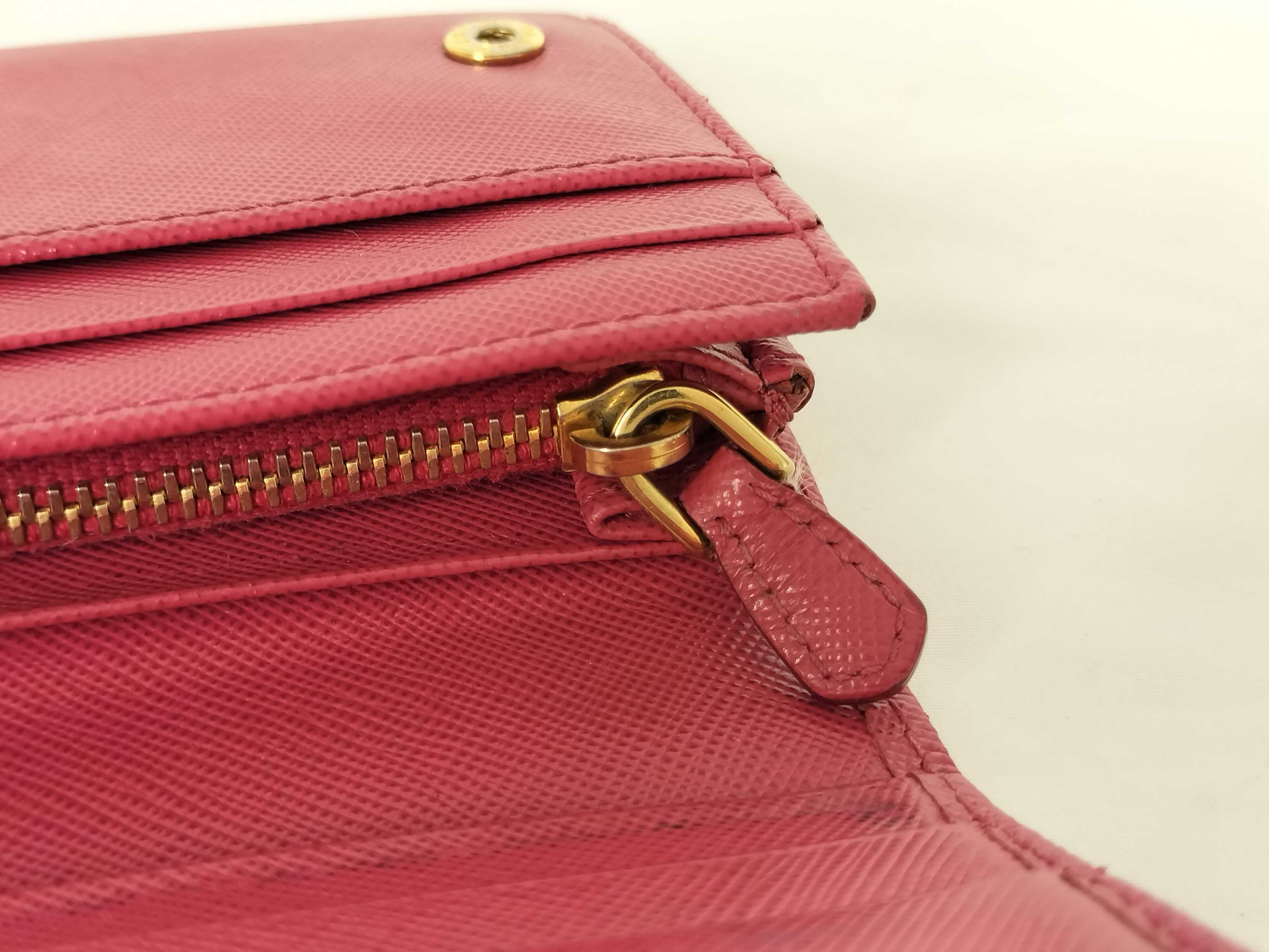 Saffiano Leather/Ribbon/Pink/Long Wallet — view 7