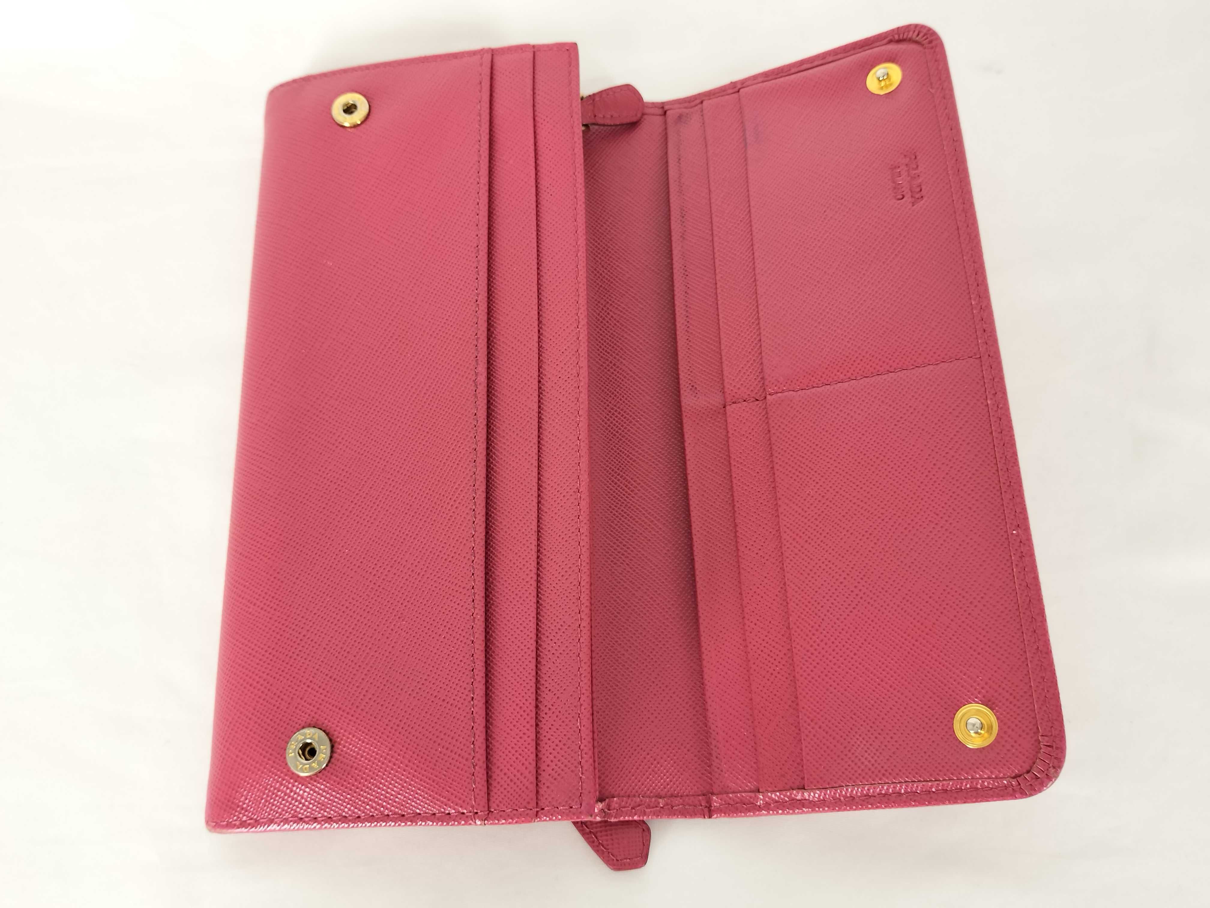 Saffiano Leather/Ribbon/Pink/Long Wallet — view 8