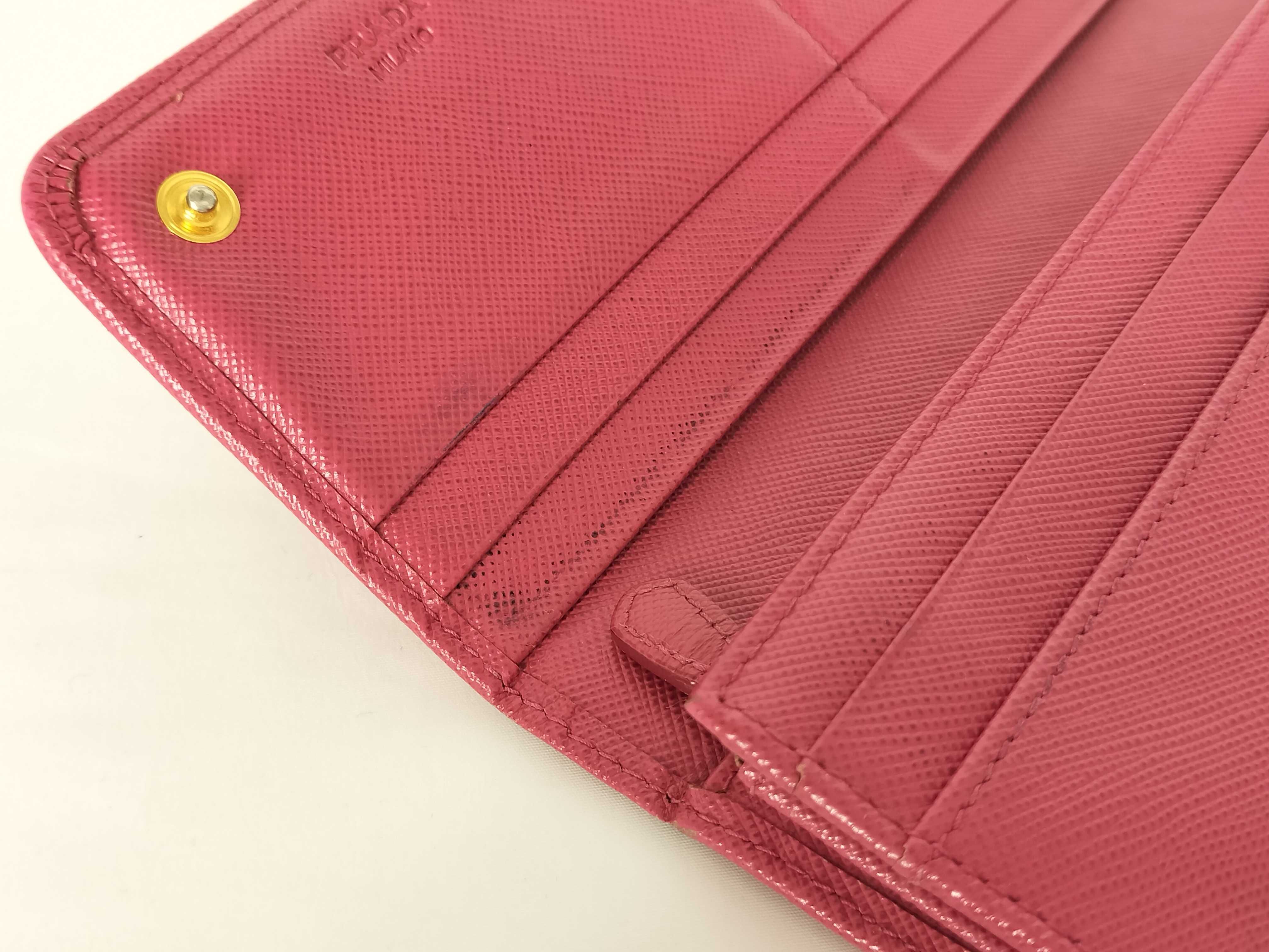 Saffiano Leather/Ribbon/Pink/Long Wallet — view 9