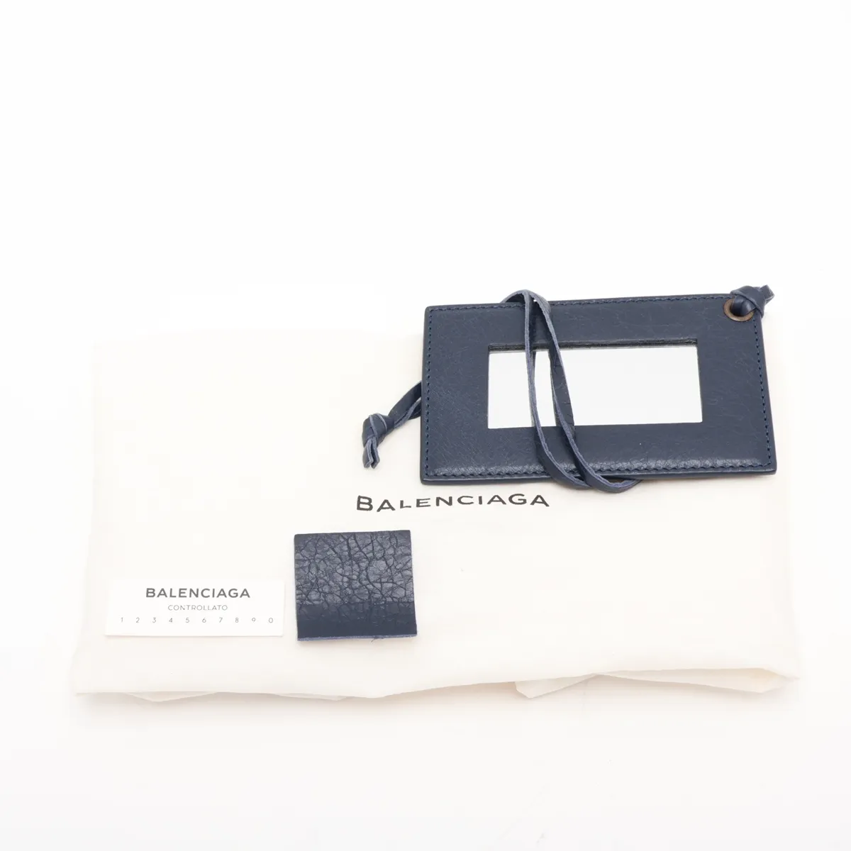 The Town 240579 Leather 2-Way Handbag Navy with Mirror — view 12
