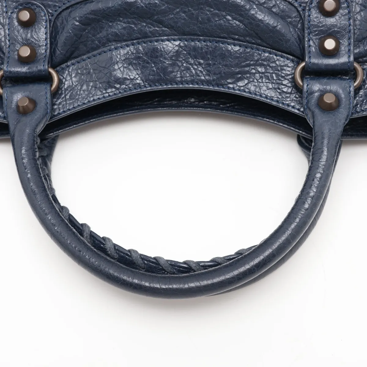 The Town 240579 Leather 2-Way Handbag Navy with Mirror — view 5