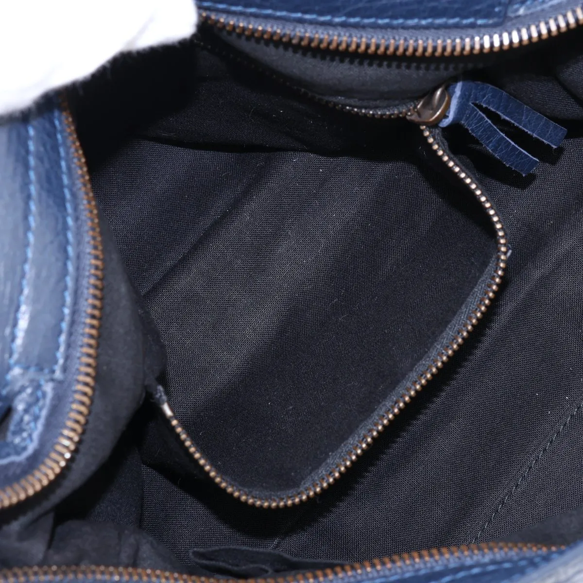 The Town 240579 Leather 2-Way Handbag Navy with Mirror — view 9