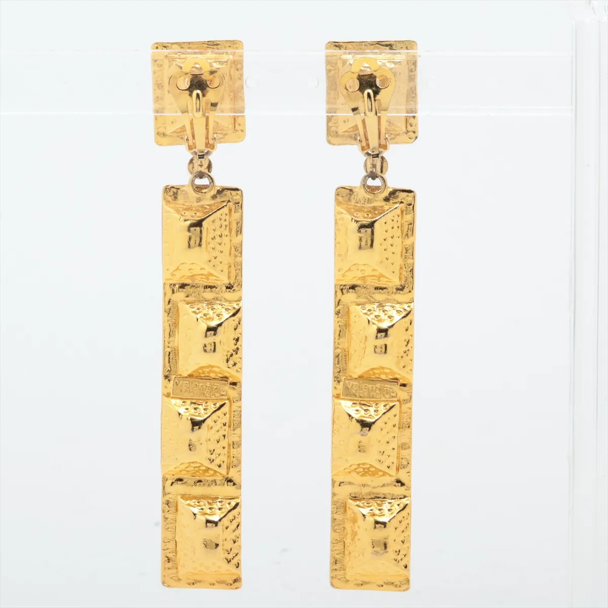 earrings (for both ears), GP x resin, black x gold. Shows signs of wear: dents, — view 2