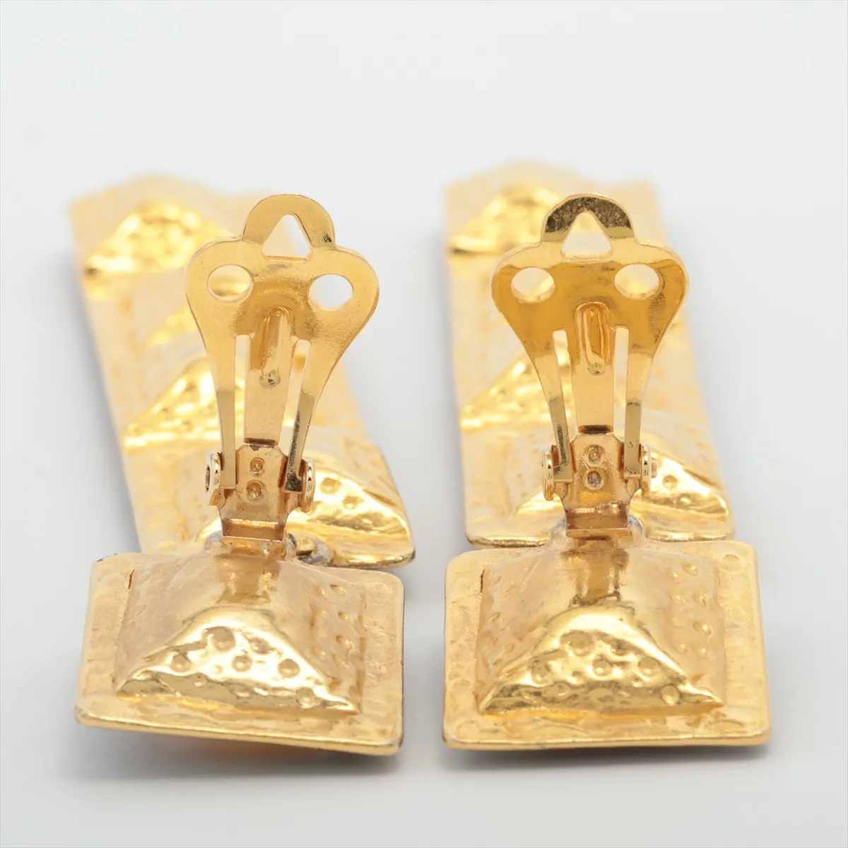 earrings (for both ears), GP x resin, black x gold. Shows signs of wear: dents, — view 4