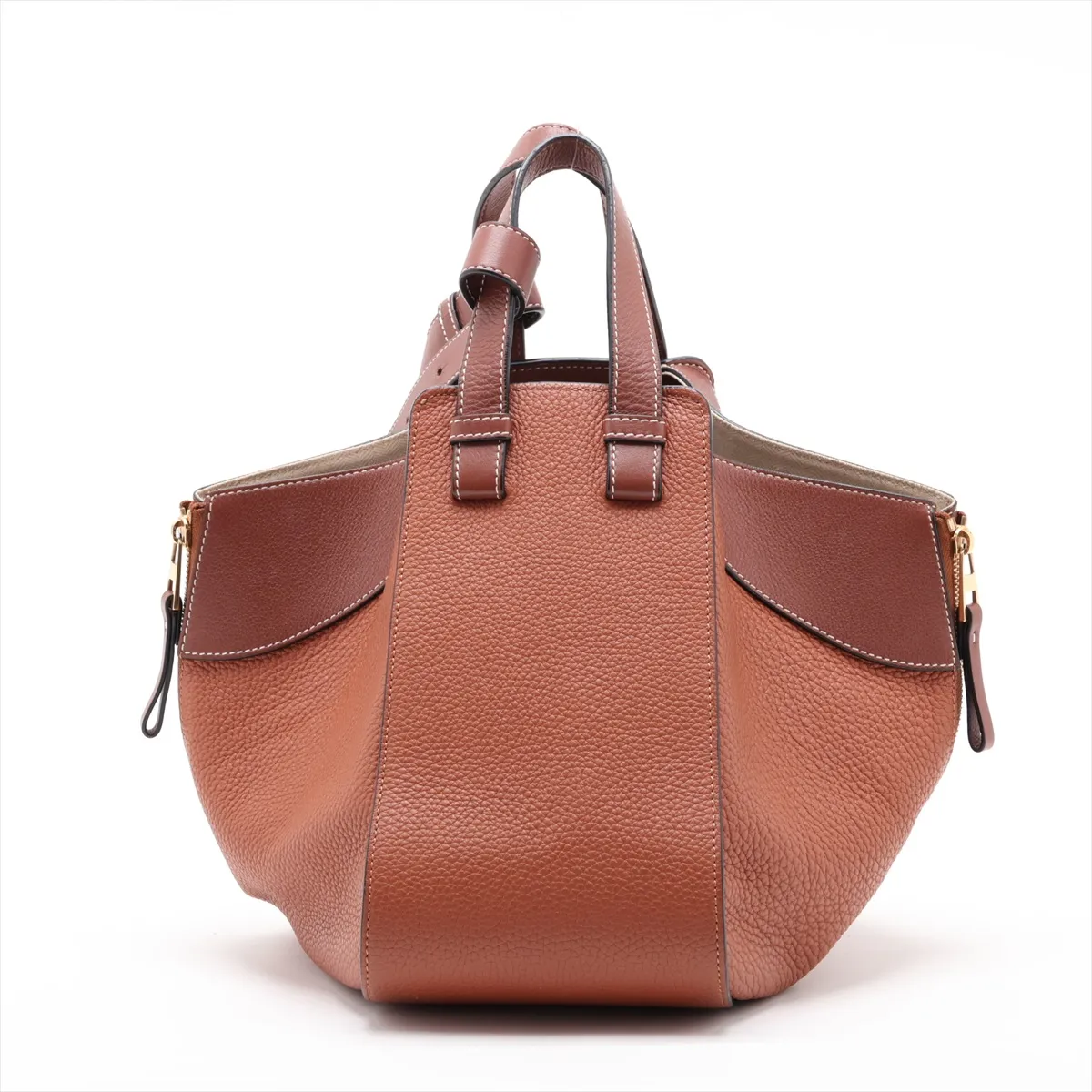 Hammock Leather 2-Way Handbag, Brown — view 2