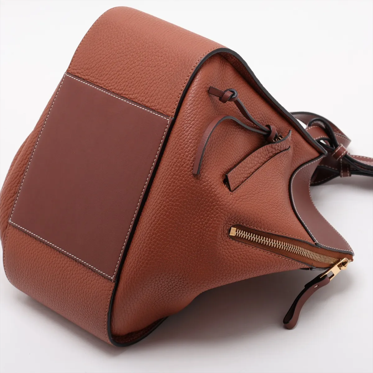 Hammock Leather 2-Way Handbag, Brown — view 3