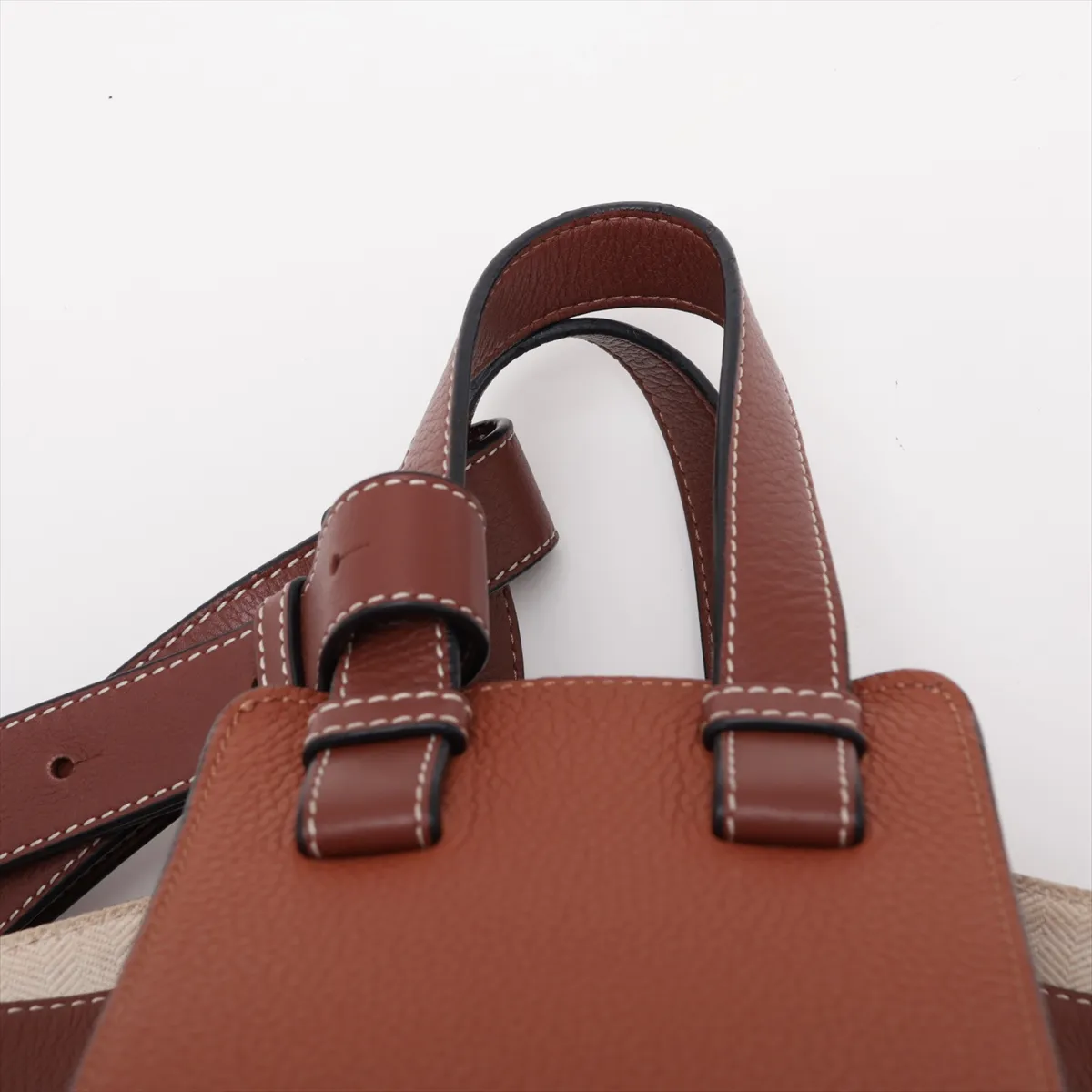 Hammock Leather 2-Way Handbag, Brown — view 6