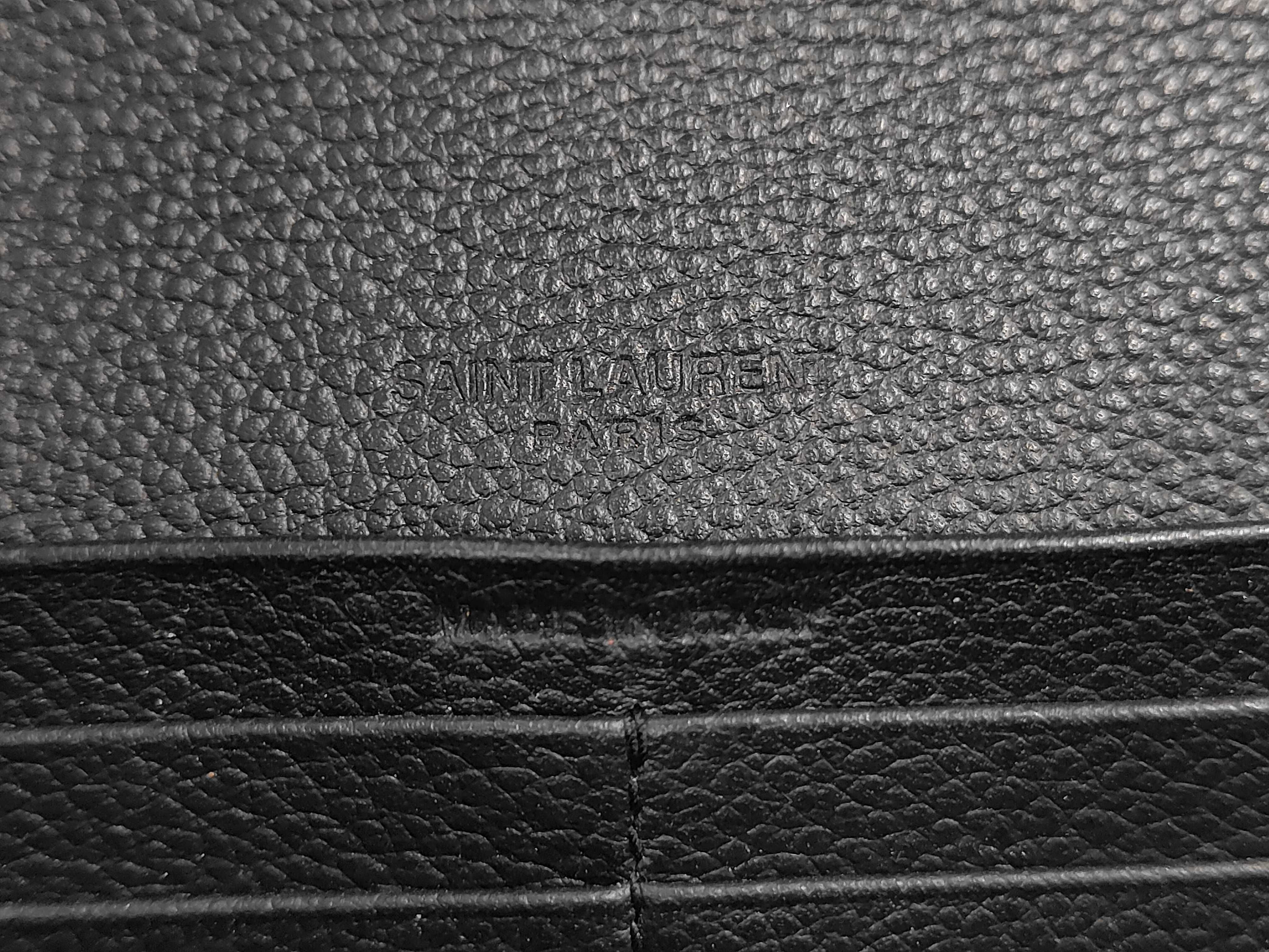 Long Wallet with Embossed Logo and YSL Hardware — view 11