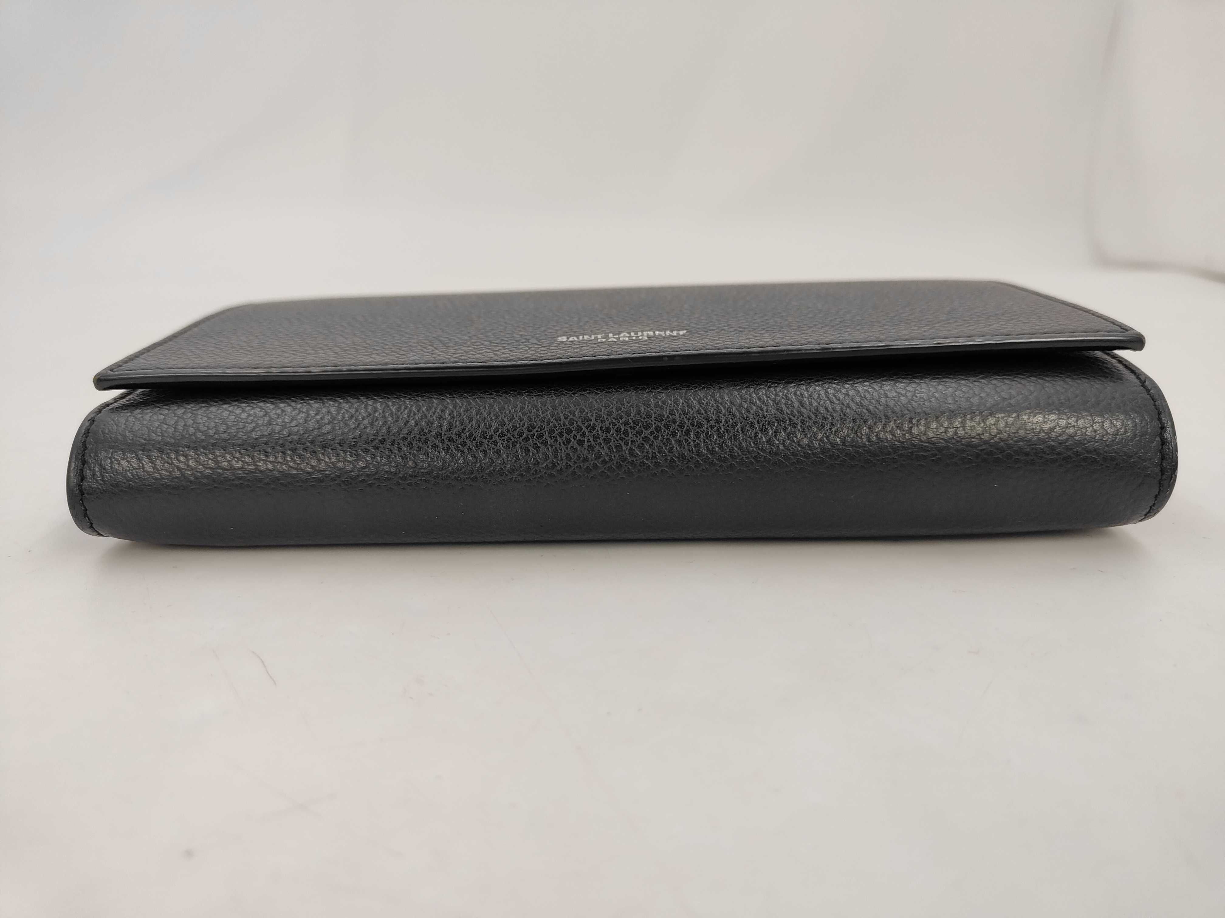 Long Wallet with Embossed Logo and YSL Hardware — view 3