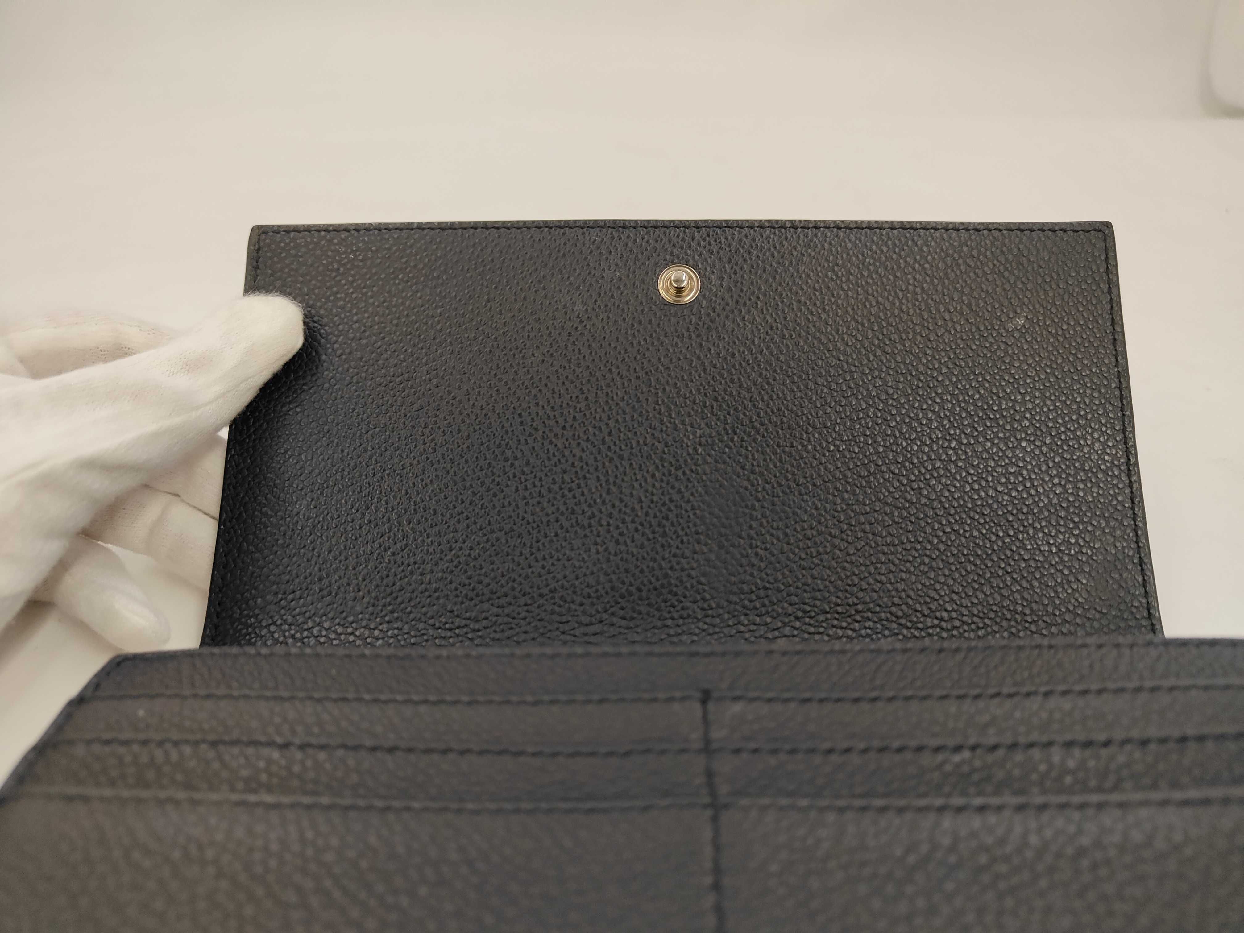 Long Wallet with Embossed Logo and YSL Hardware — view 8