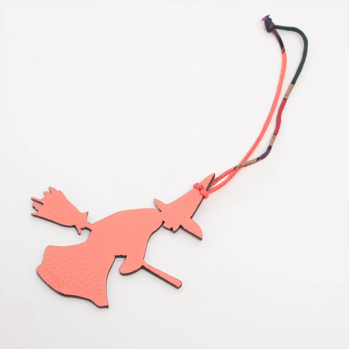 Petit Ash Charm Leather Brown x Pink Thread Warp Witch Broom — view 2
